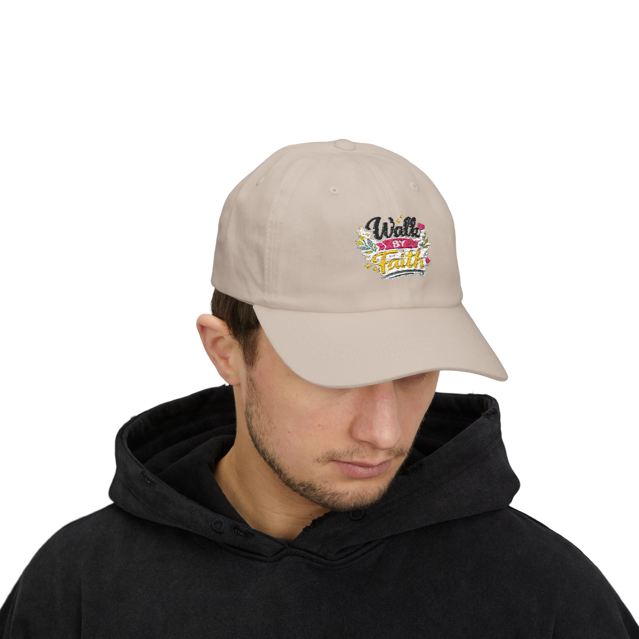 Walk By Faith Dad Cap — Floral Inspirational Baseball Hat