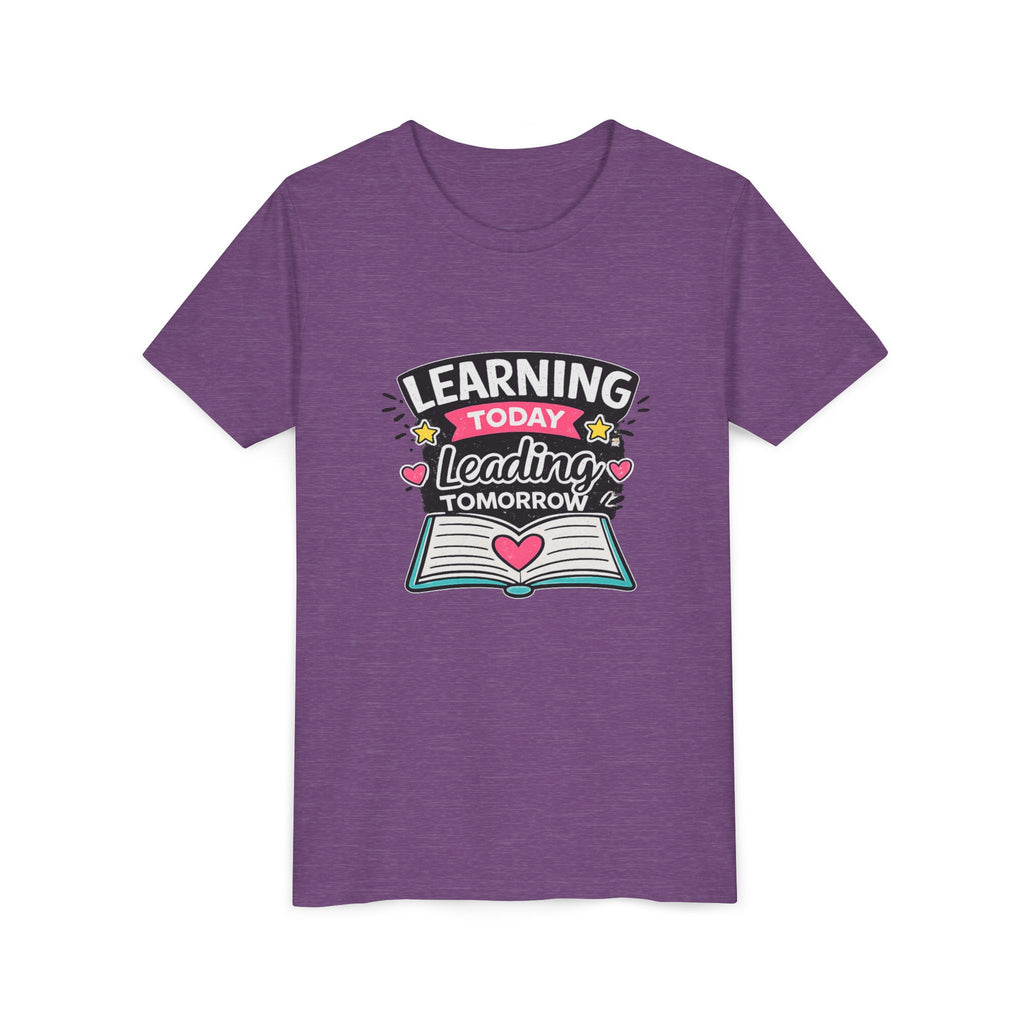 Youth Tee — "Learning Today, Leading Tomorrow" School Kids Graphic T-Shirt