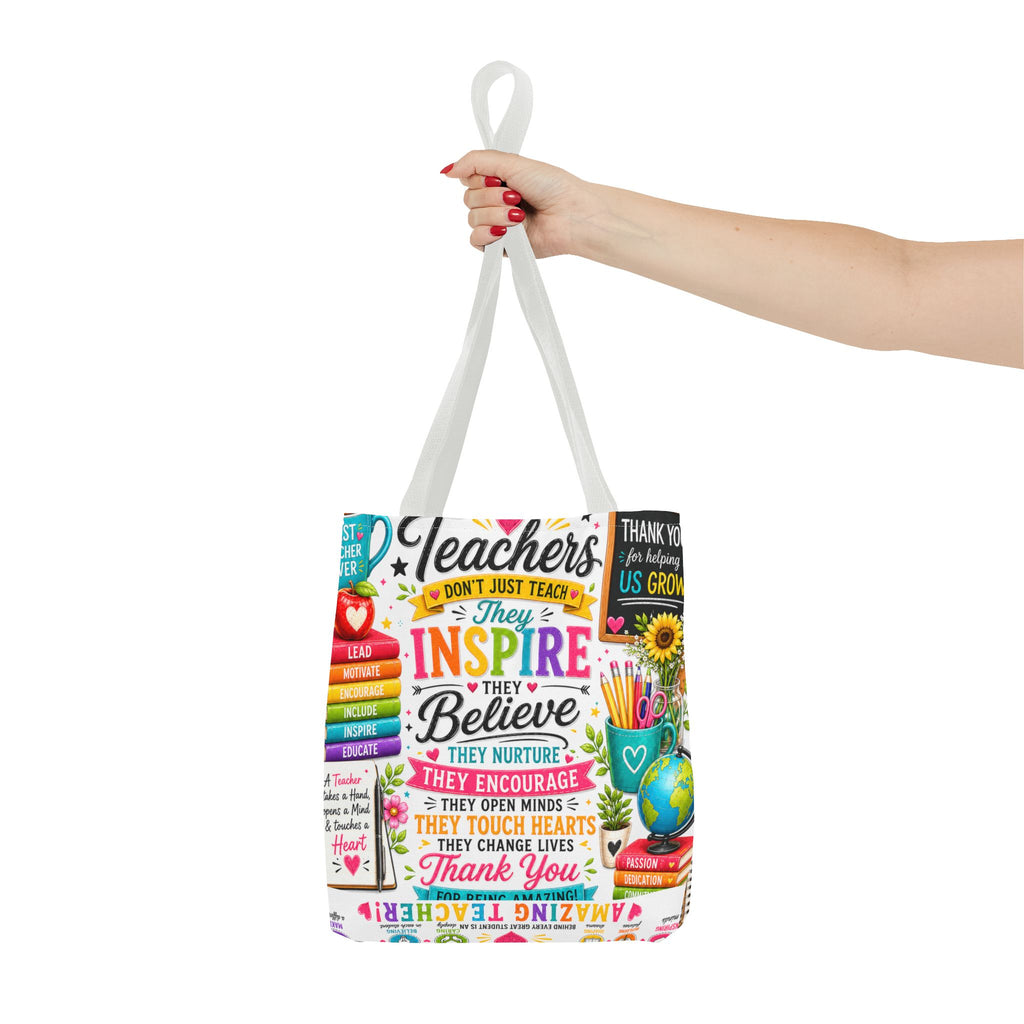 Teacher Appreciation Tote Bag — 'Teachers Inspire, They Believe' All-Over-Print Gift Tote
