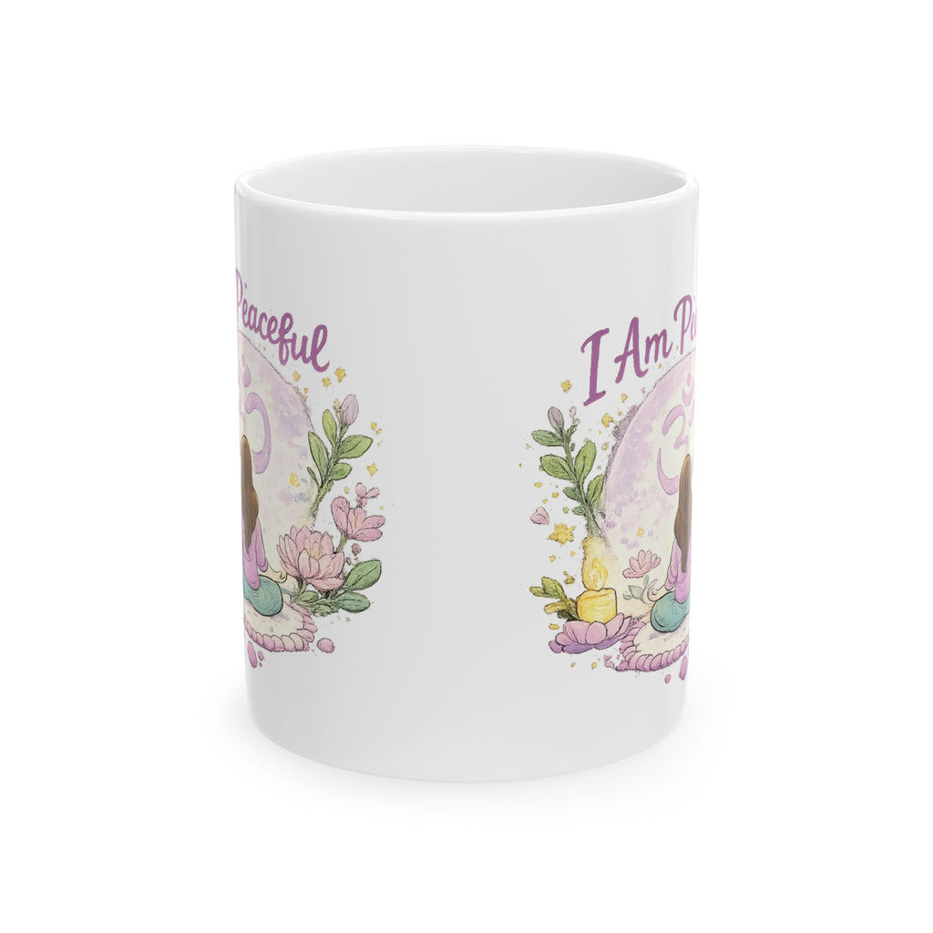 Mindful Witch Ceramic Mug — "I Am Peaceful" Mystical Meditation Coffee Cup (11oz & 15oz)
