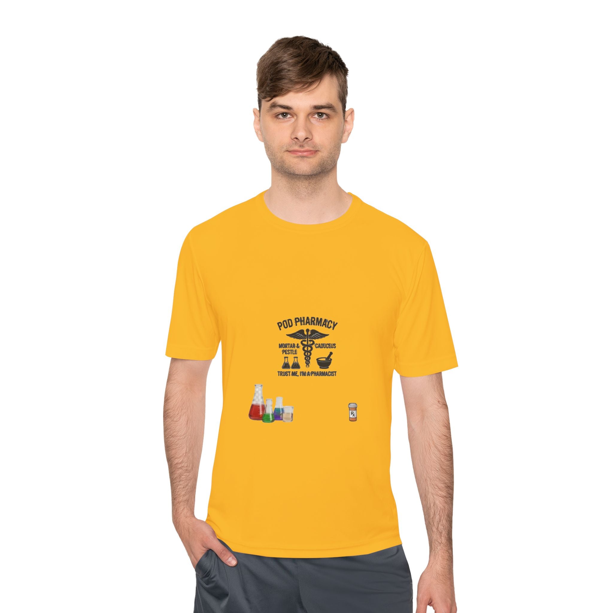 Lab Tech Tee — 'PhD Pharmacy' Science Beakers Graphic Shirt
