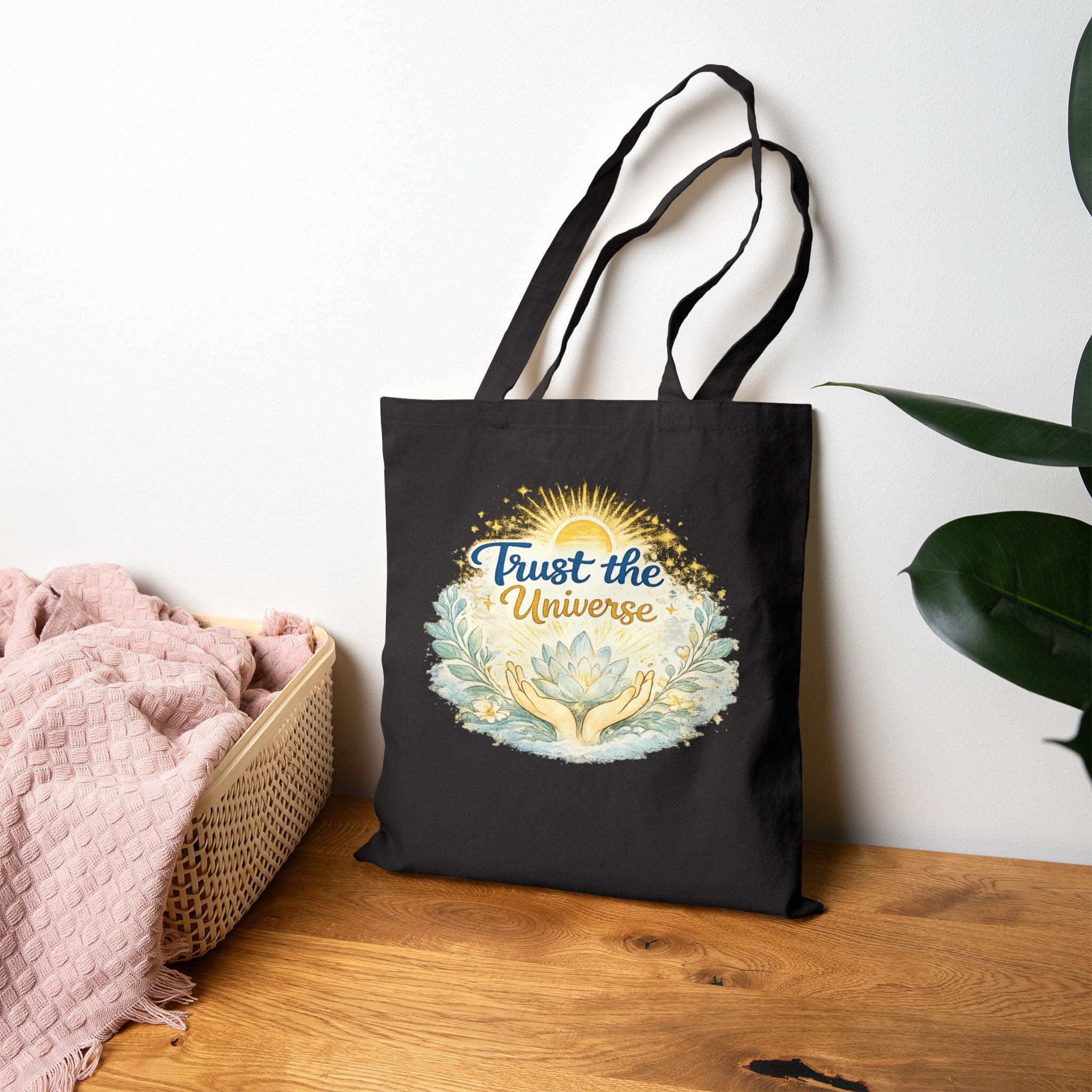 Trust the Universe Tote Bag — Inspirational Cotton Canvas Grocery & Market Tote