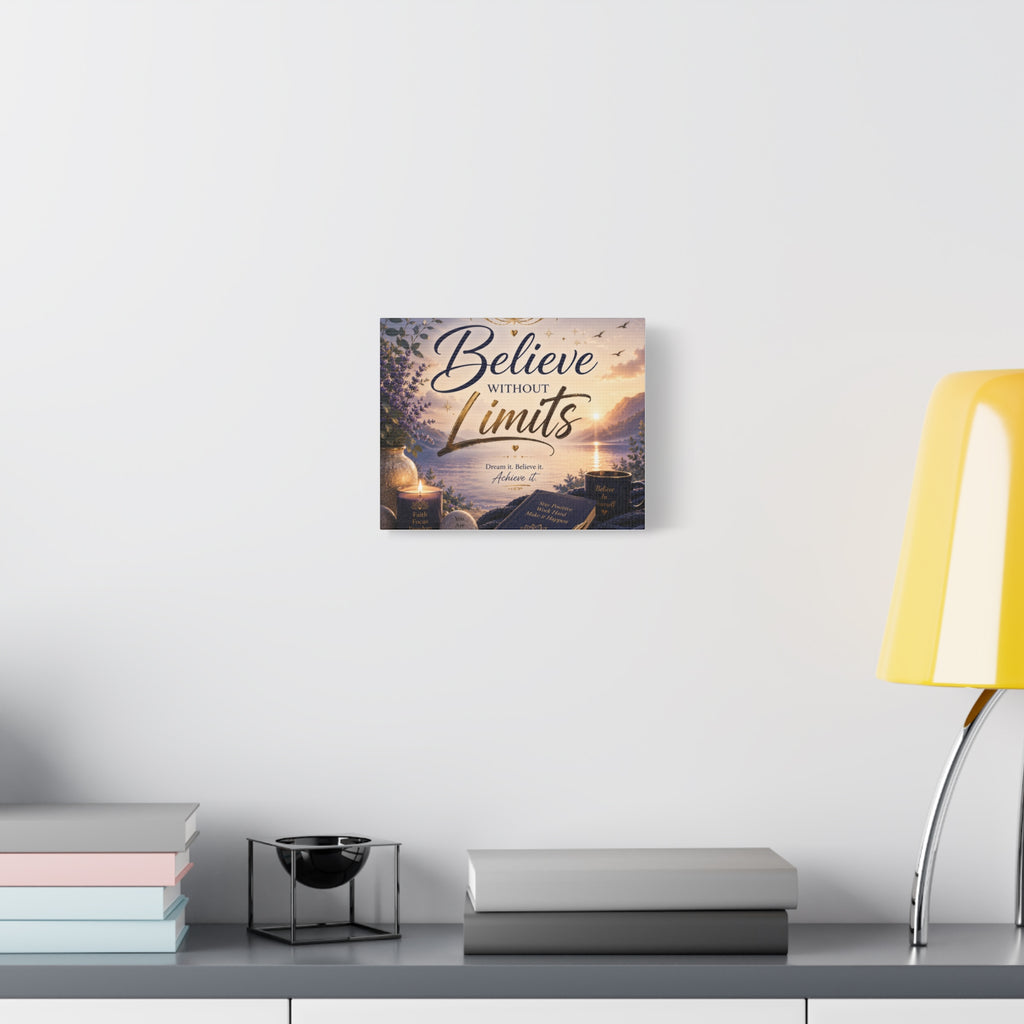 Believe Without Limits Canvas Wall Art – Inspirational Stretched Matte Print
