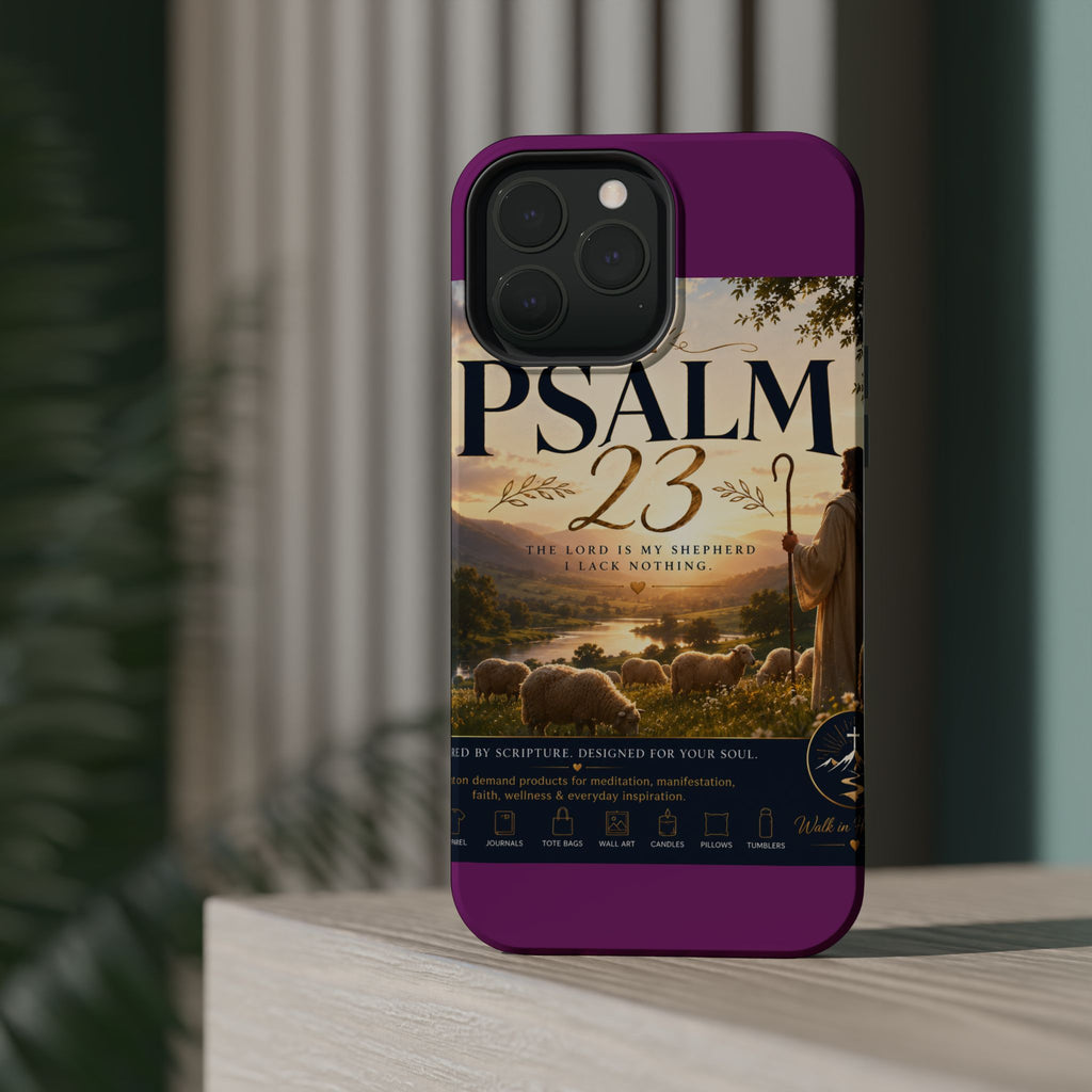 Psalm 23 Phone Case — Magnetic Impact-Resistant Christian iPhone Cover
