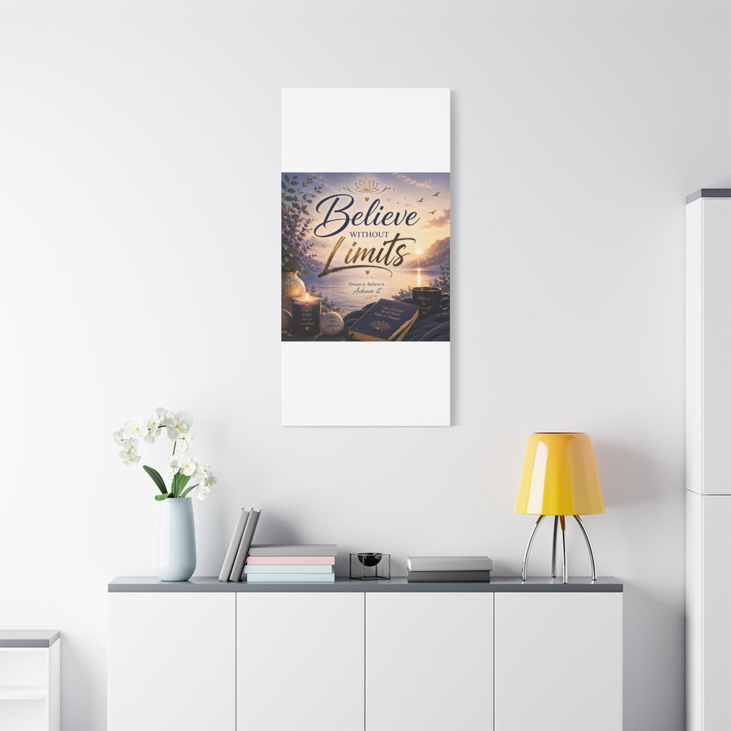 Believe Without Limits Canvas Wall Art – Inspirational Stretched Matte Print