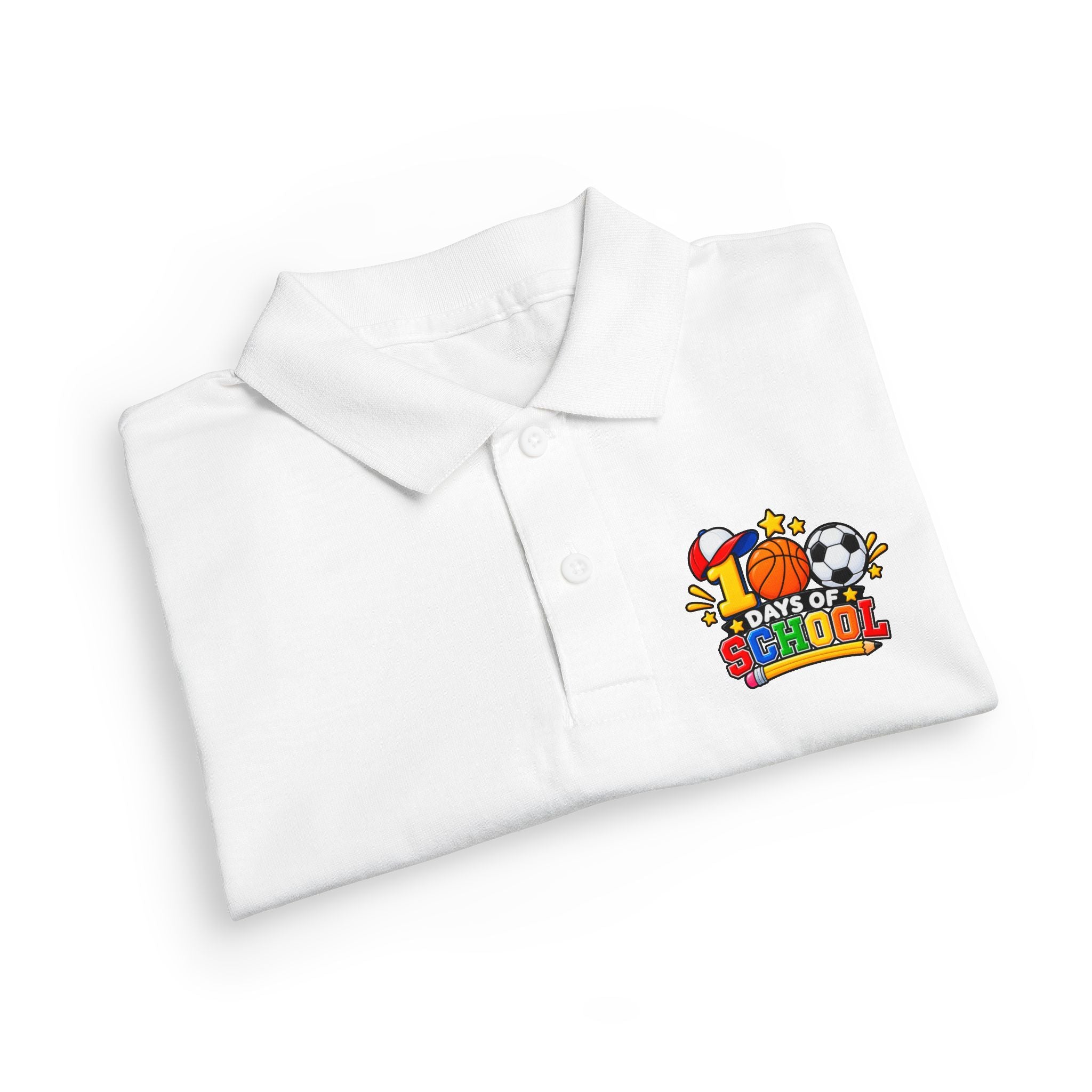 Youth Polo — "100 Days of School" Sport-Themed Kids Polo