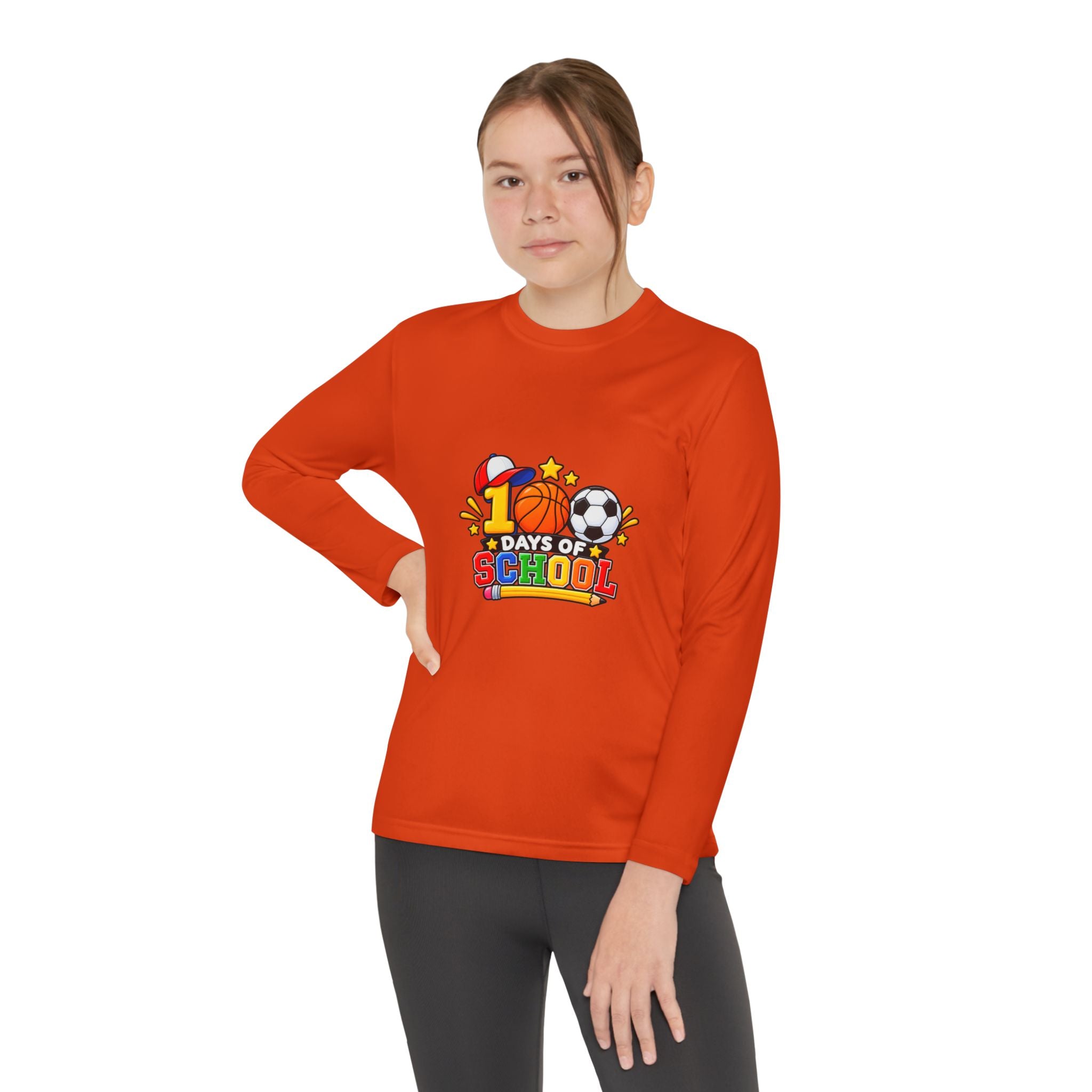 Youth Long Sleeve Tee – "1 Days of School" Sports Back-to-School Shirt