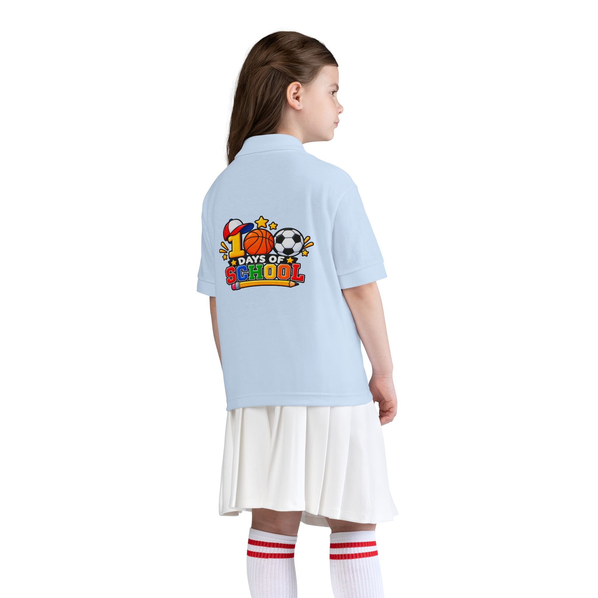 Youth Polo — "100 Days of School" Sport-Themed Kids Polo