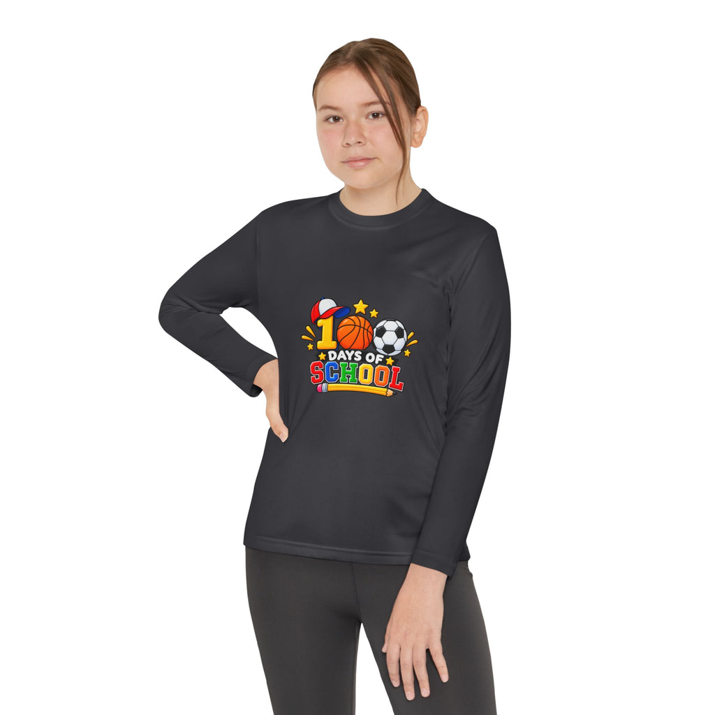 Youth Long Sleeve Tee – "1 Days of School" Sports Back-to-School Shirt
