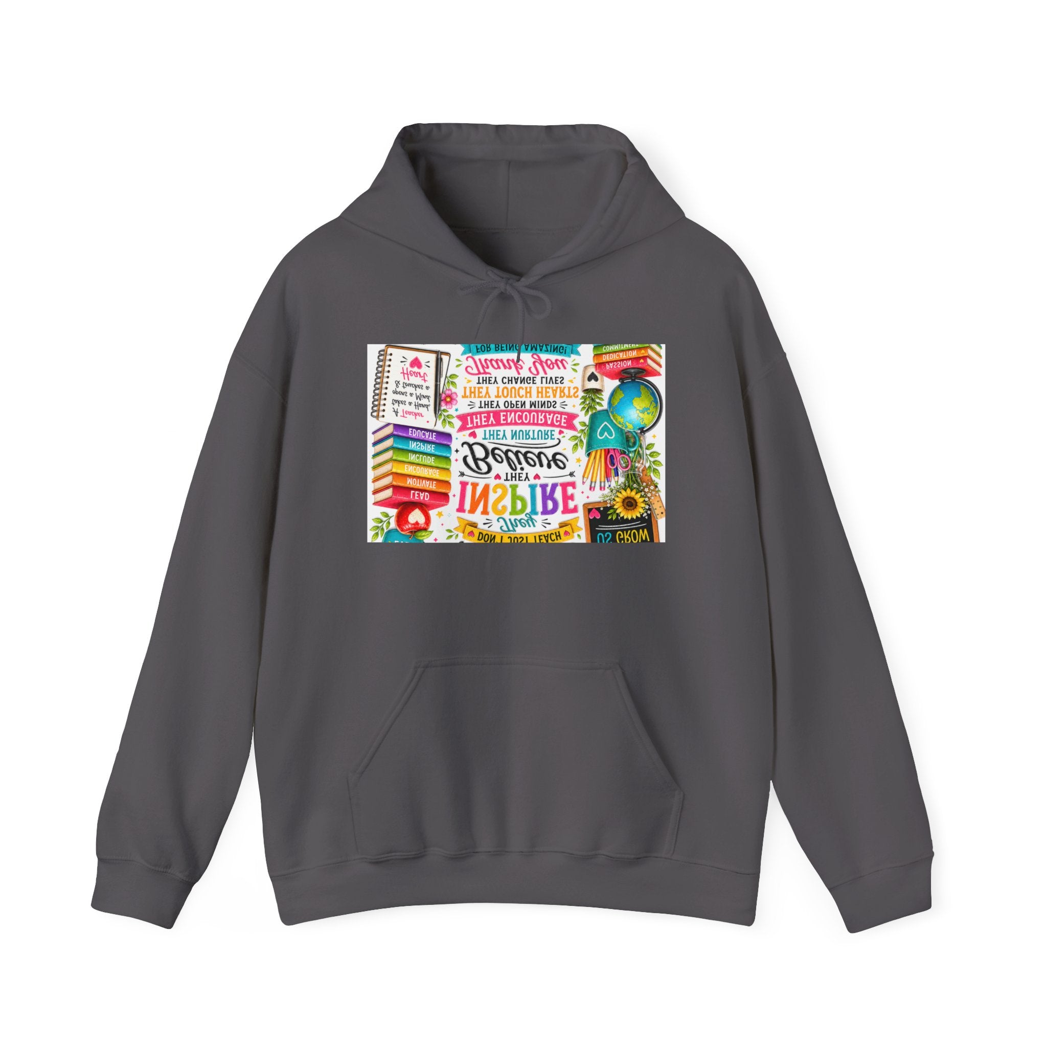 Motivational Book Lover Hoodie — "Be Brave, Be Kind, Be You" Colorful Inspirational Design