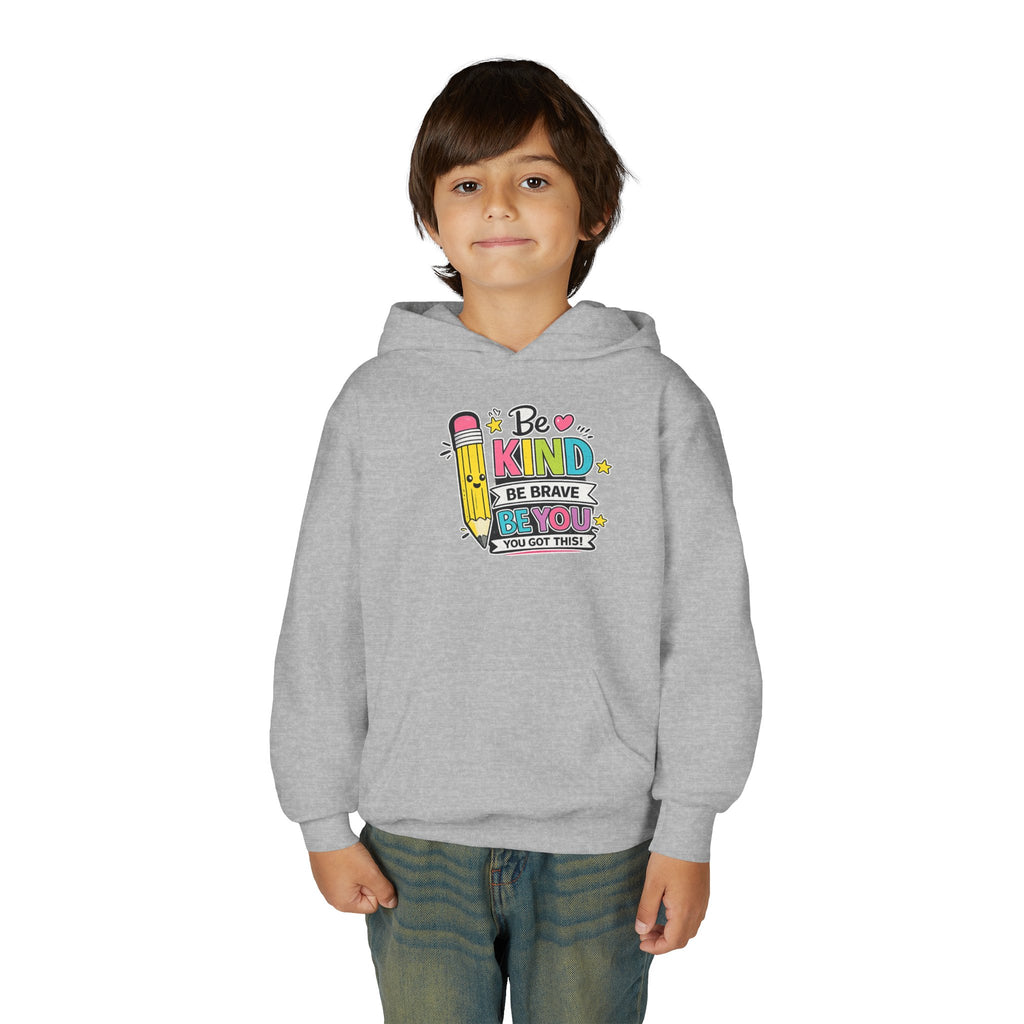Be Kind Youth Hoodie – Encouraging Back-to-School Kids Sweatshirt