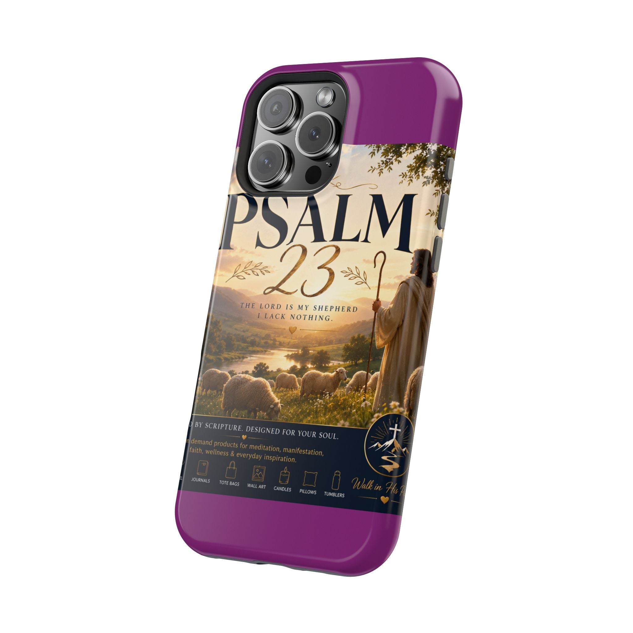 Psalm 23 Phone Case — Magnetic Impact-Resistant Christian iPhone Cover