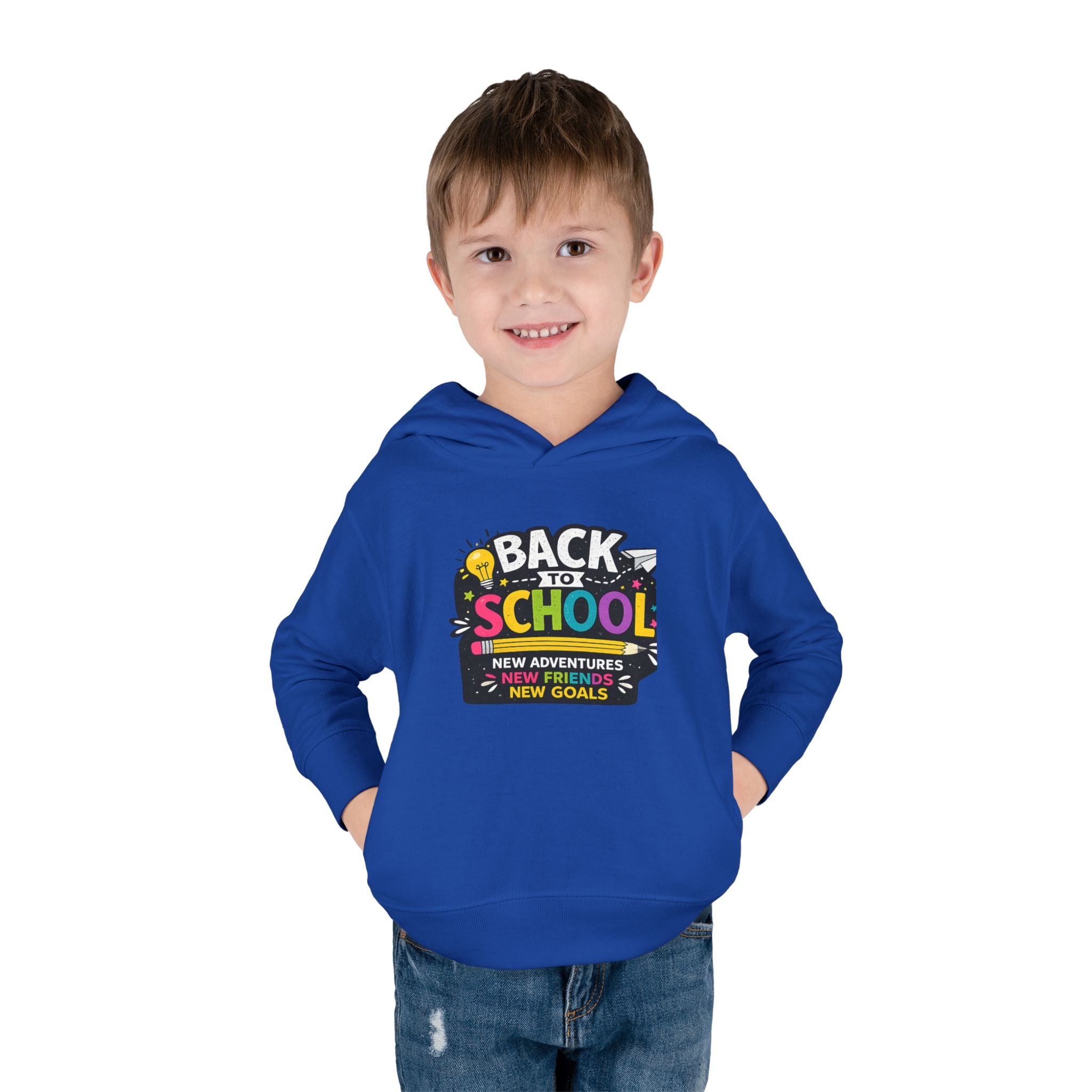Back to School Toddler Hoodie — "Back to School: New Adventures, New Friends, New Goals"