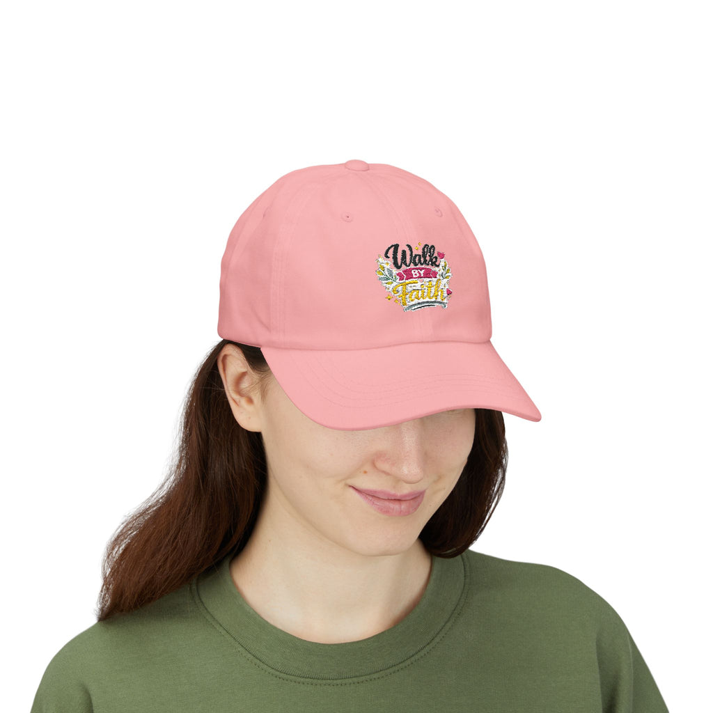 Walk By Faith Dad Cap — Floral Inspirational Baseball Hat