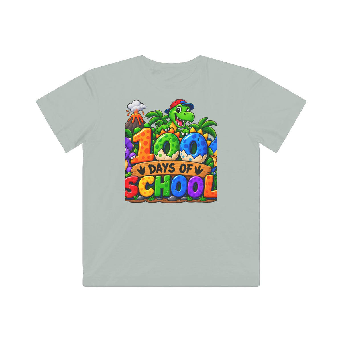 Kids 100 Days of School T-Shirt – Colorful Dino Celebration Tee
