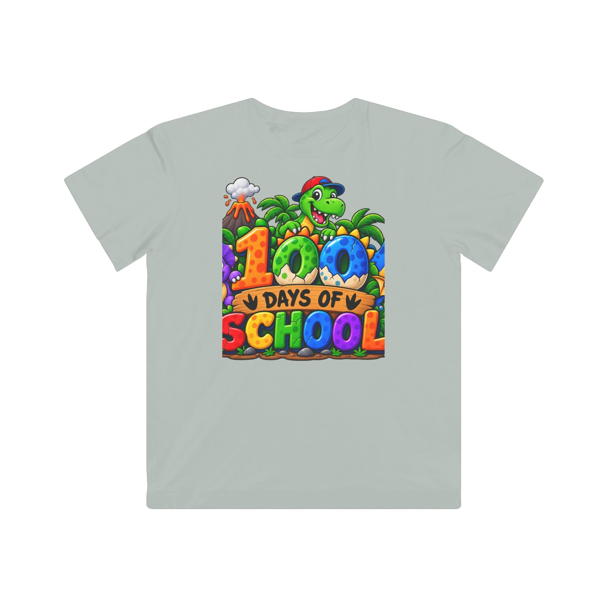 Kids 100 Days of School T-Shirt – Colorful Dino Celebration Tee