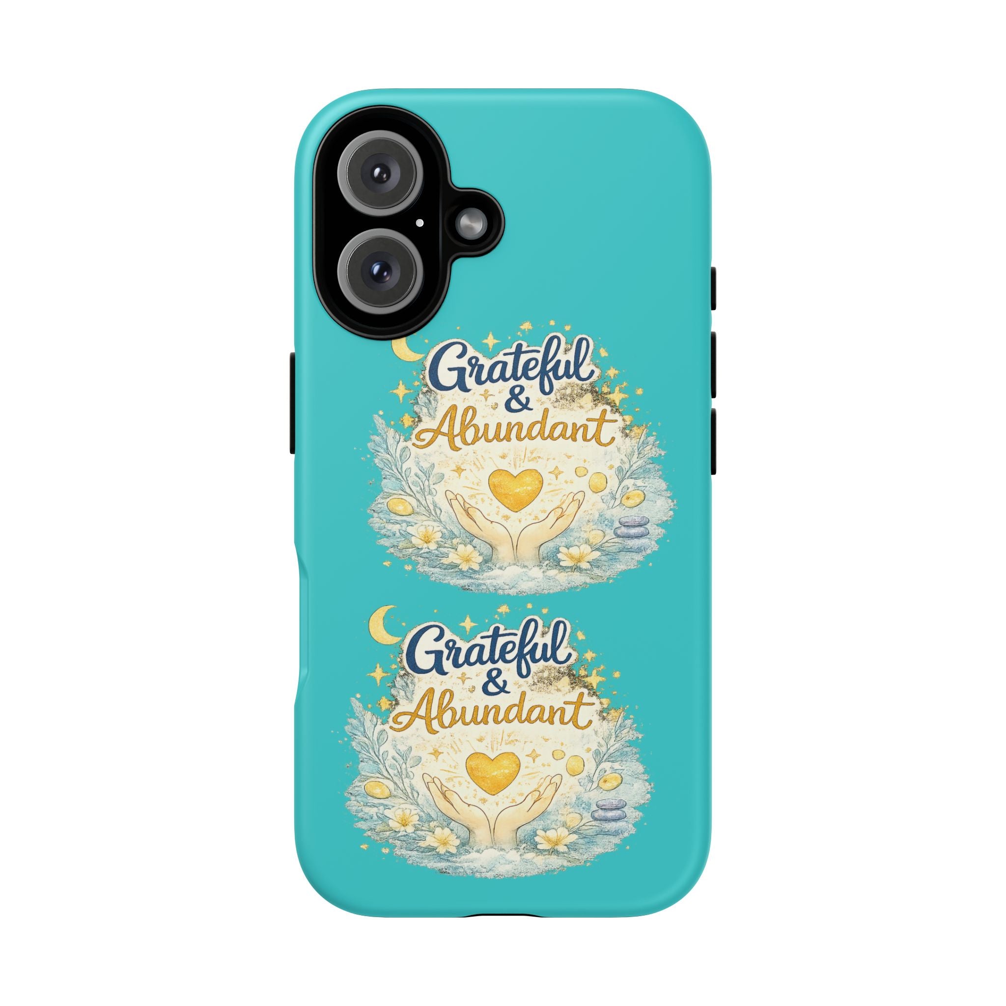Phone Case — "Grateful & Abundant" Floral Heart Protective Cover