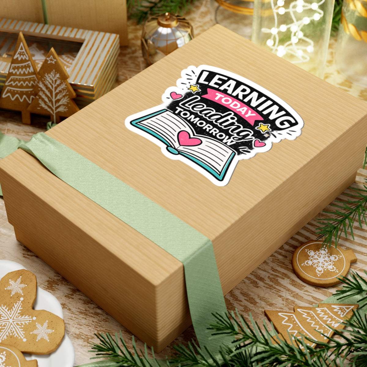 Learning Today Leading Tomorrow Sticker — Inspirational Teacher Laptop Kiss-Cut