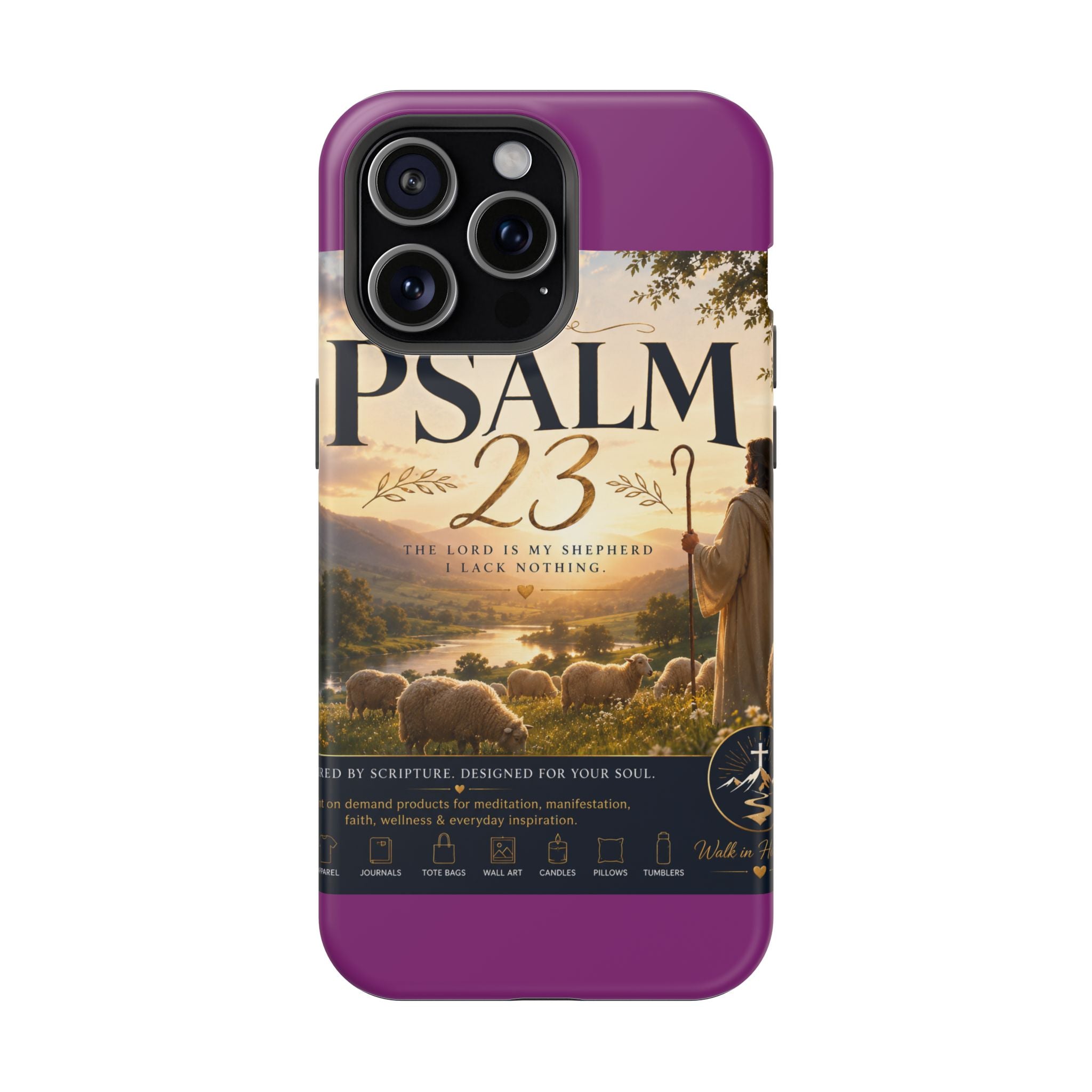 Psalm 23 Phone Case — Magnetic Impact-Resistant Christian iPhone Cover