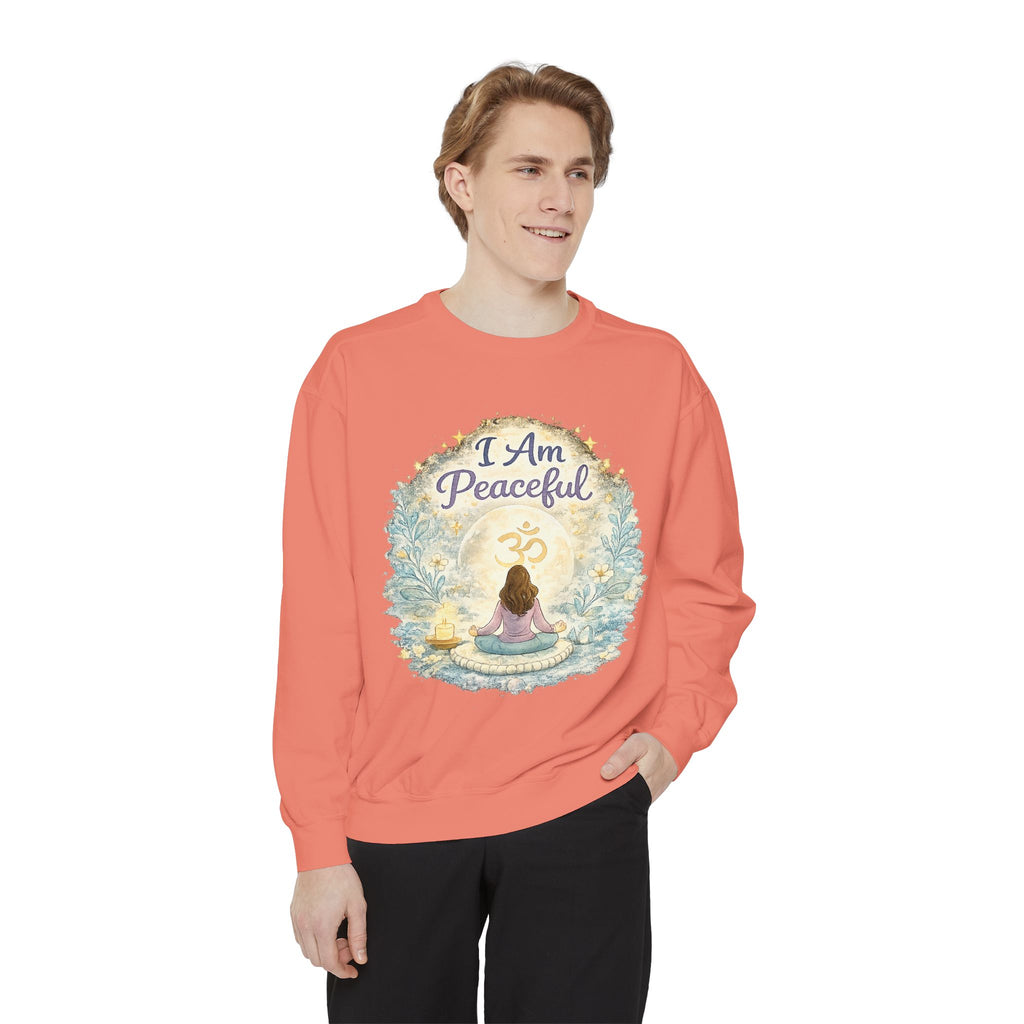 Peaceful Meditation Sweatshirt — "I Am Peaceful" Cozy Wellness Pullover