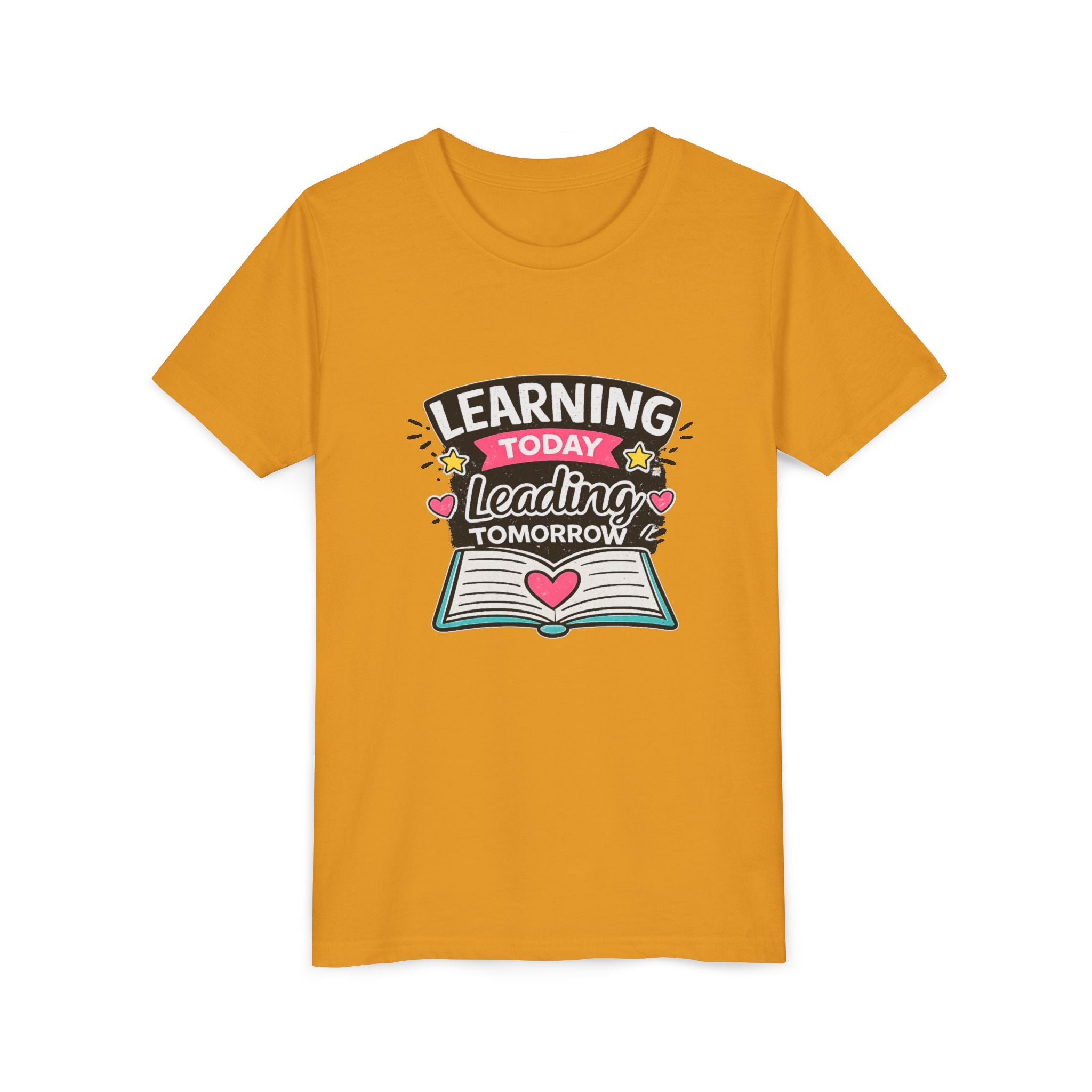Youth Tee — "Learning Today, Leading Tomorrow" School Kids Graphic T-Shirt