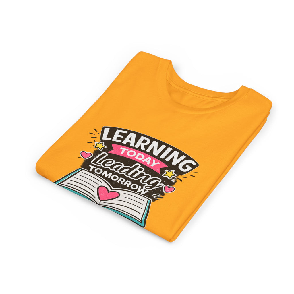 Youth Tee — "Learning Today, Leading Tomorrow" School Kids Graphic T-Shirt