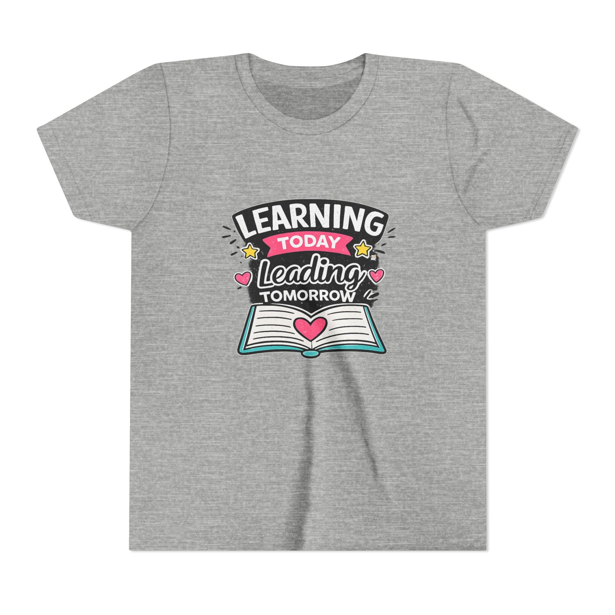 Youth Tee — "Learning Today, Leading Tomorrow" School Kids Graphic T-Shirt