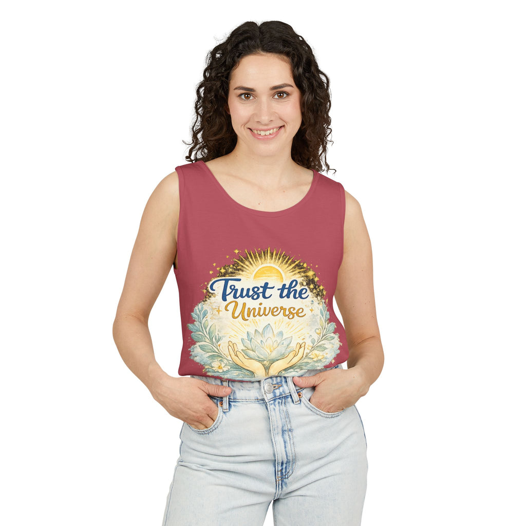 Trust the Universe Tank Top — Spiritual Lotus Graphic Vest