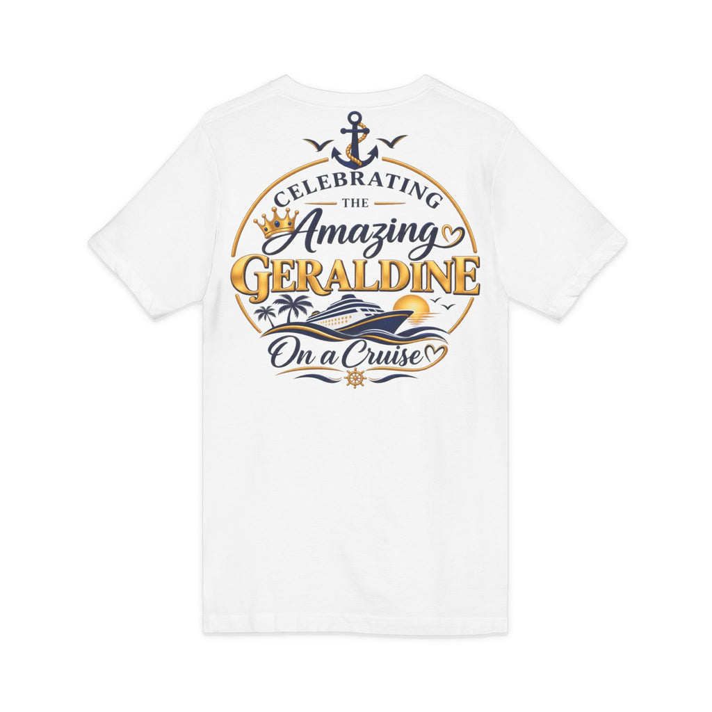 Birthday Queen Cruise V-Neck Tee — Personalized 'Geraldine' Celebration Shirt