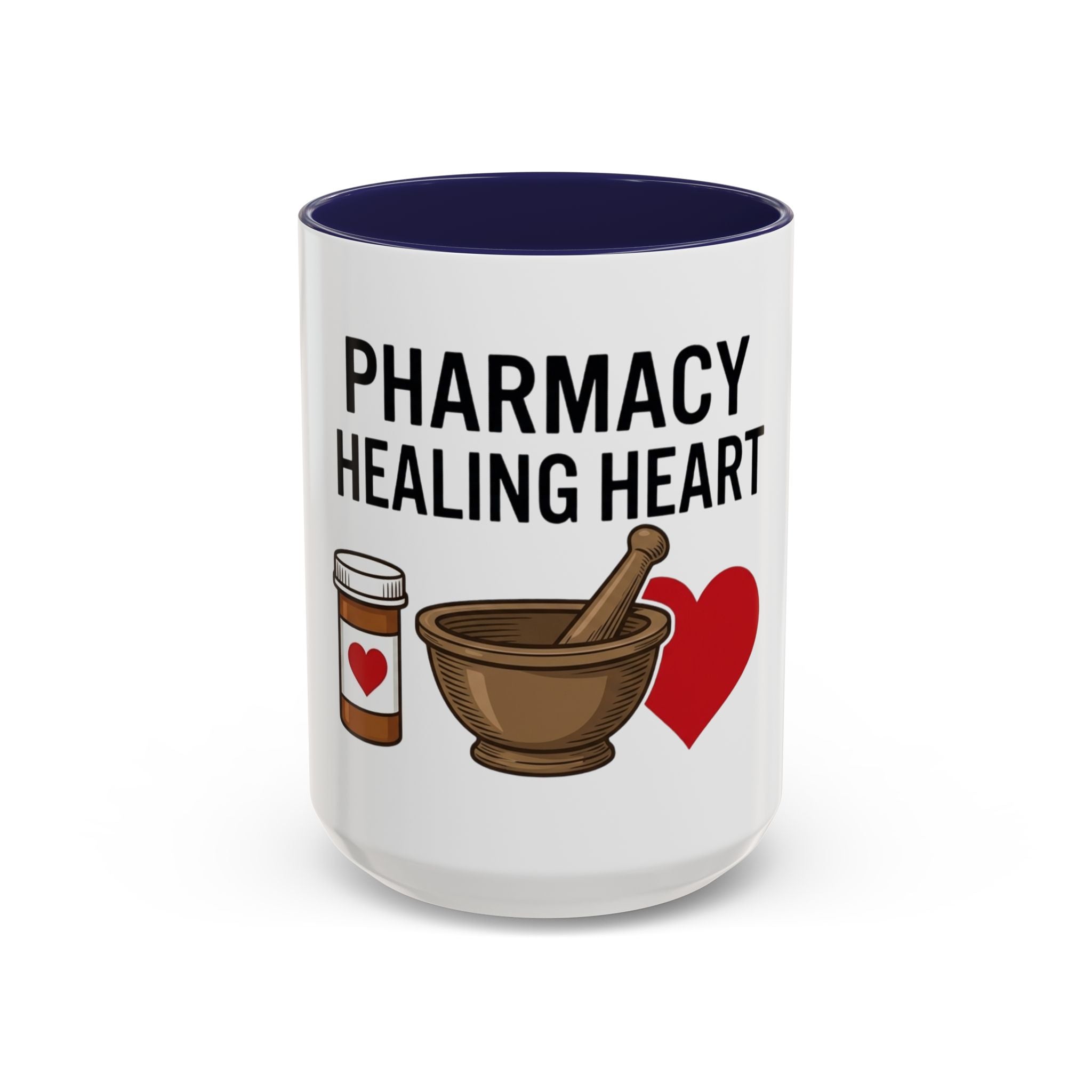 Pharmacy Healing Heart Coffee Mug — Pharmacist Appreciation Accent Mug