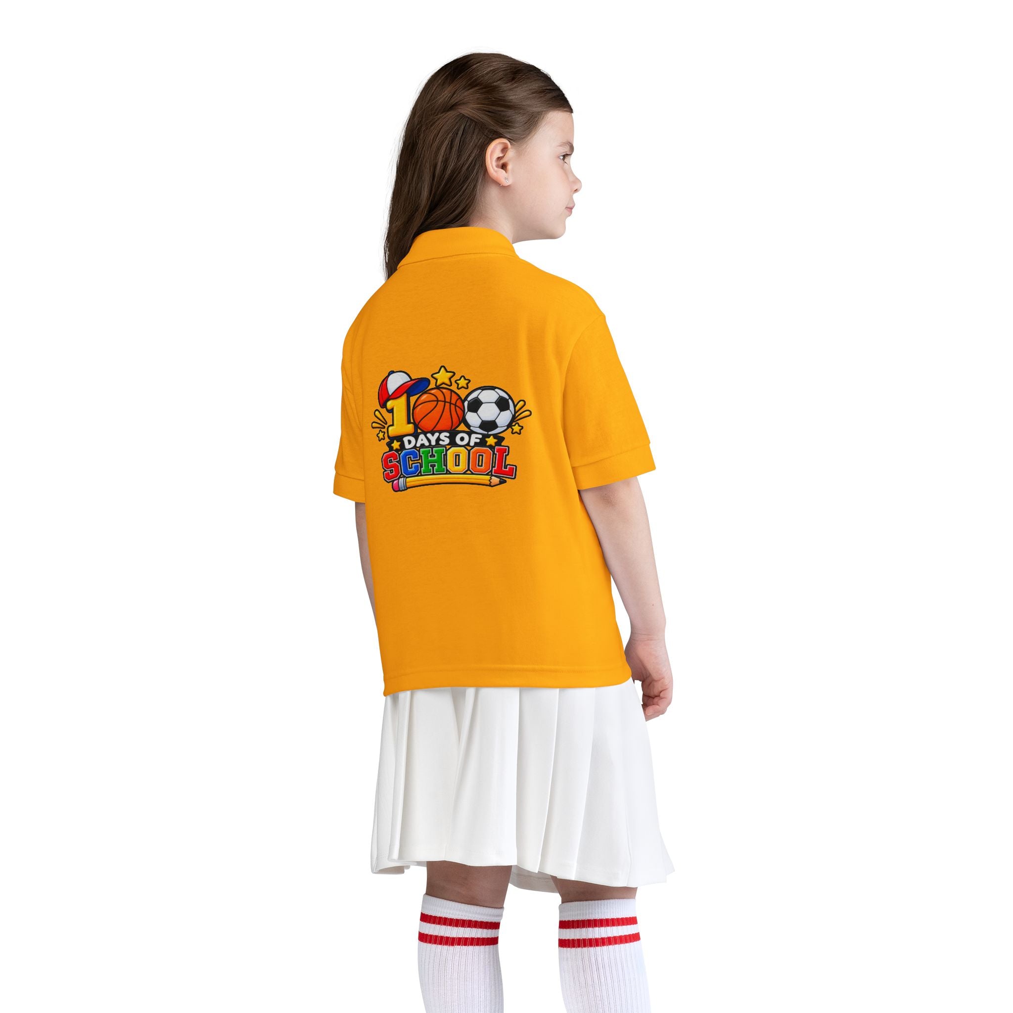 Youth Polo — "100 Days of School" Sport-Themed Kids Polo