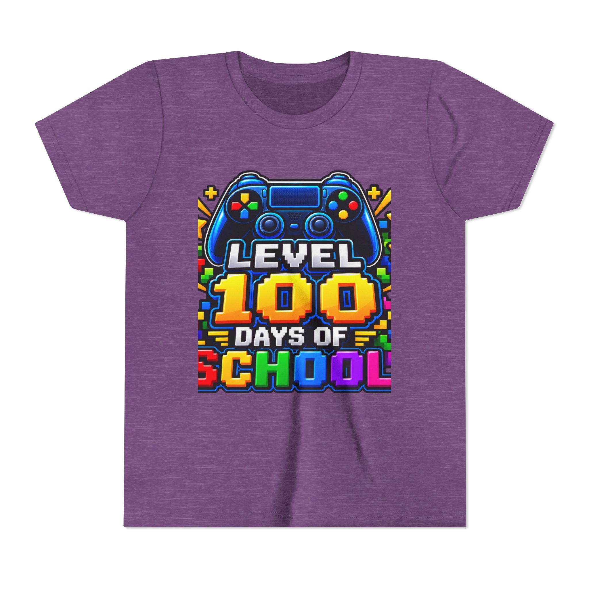 Level 100 Days of School Youth Tee — Gamer 100th Day of School Shirt