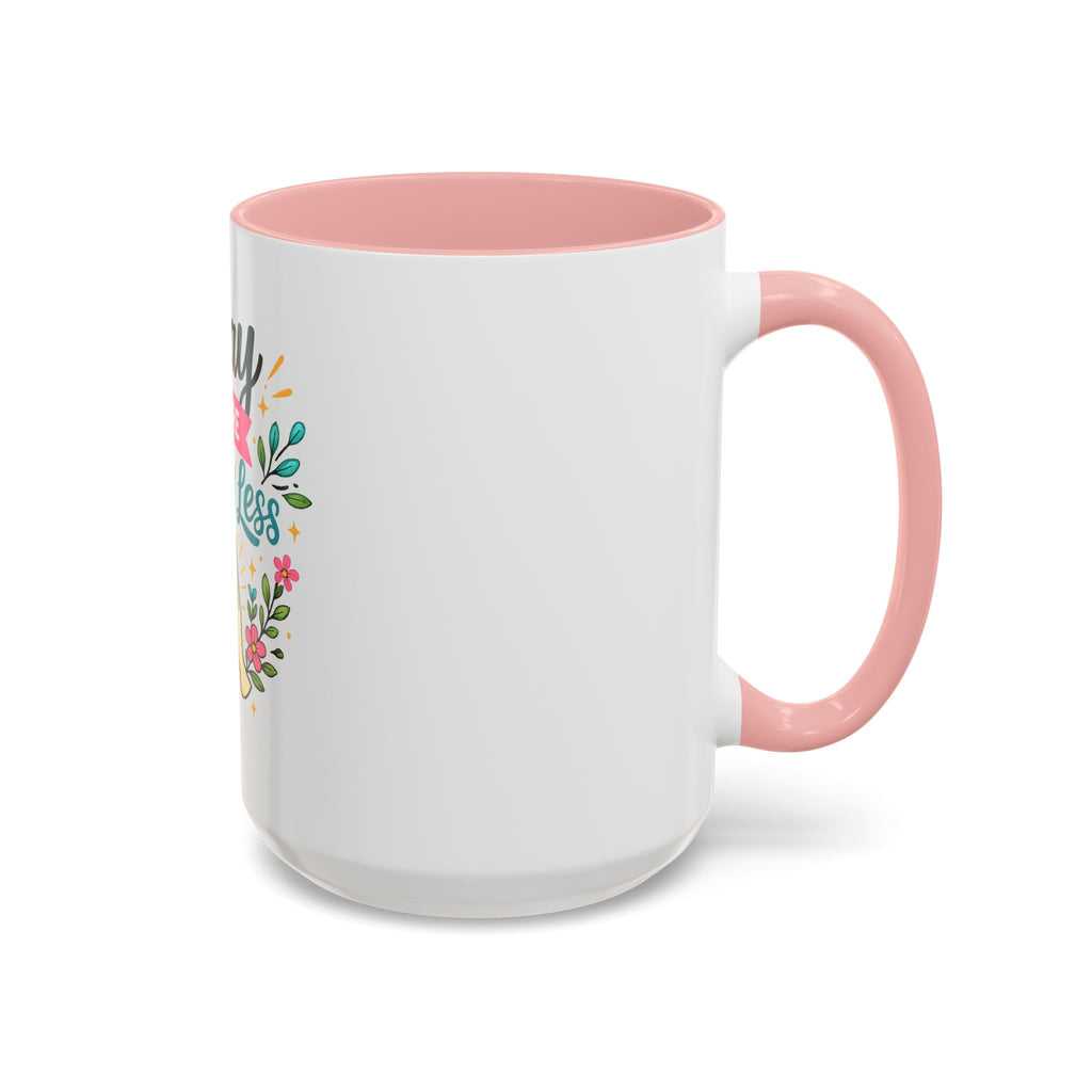 Pray More Worry Less Accent Coffee Mug — Inspirational Floral Prayer Gift (11/15oz)