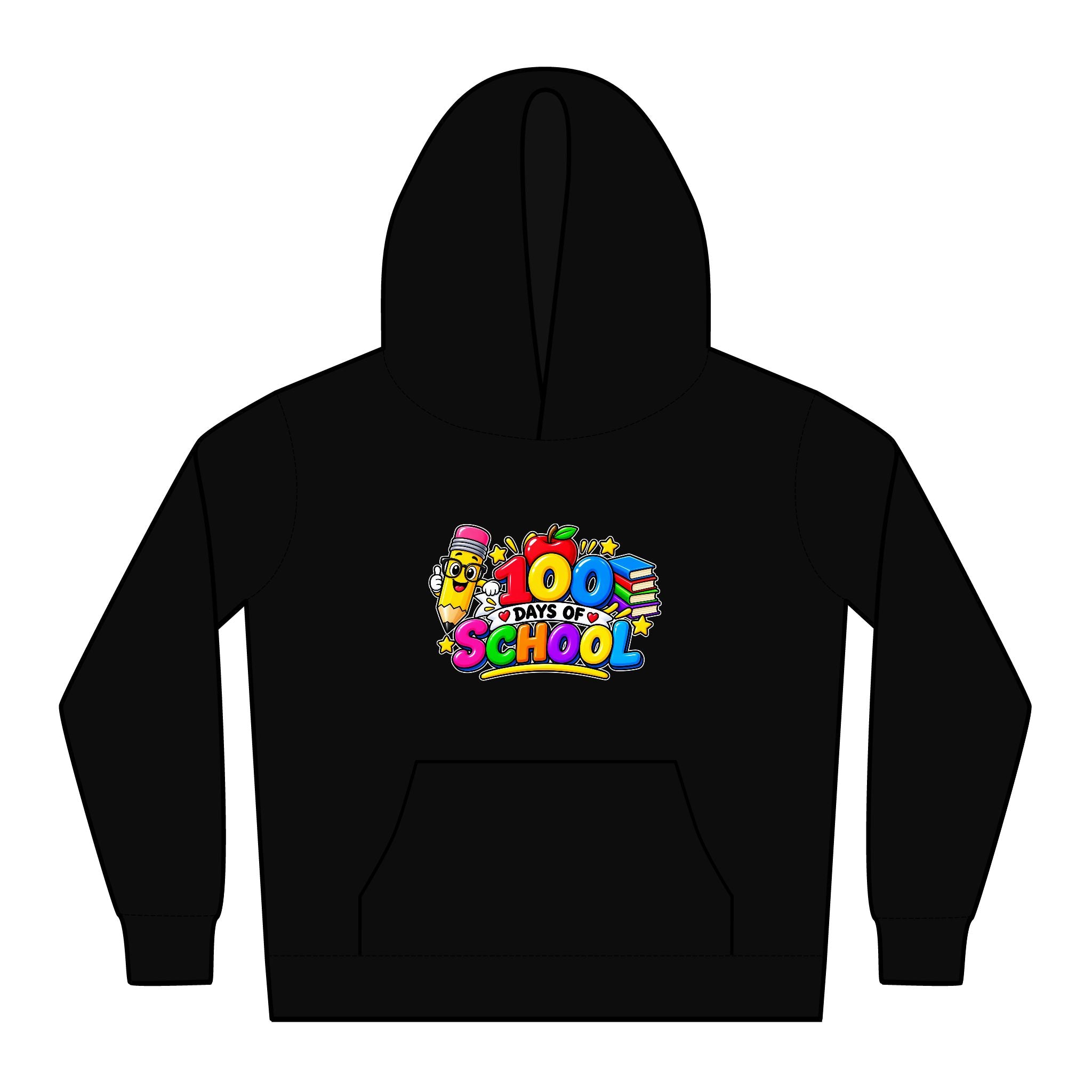 Kids Hoodie — Colorful "100 Days of School" Celebration Sweatshirt