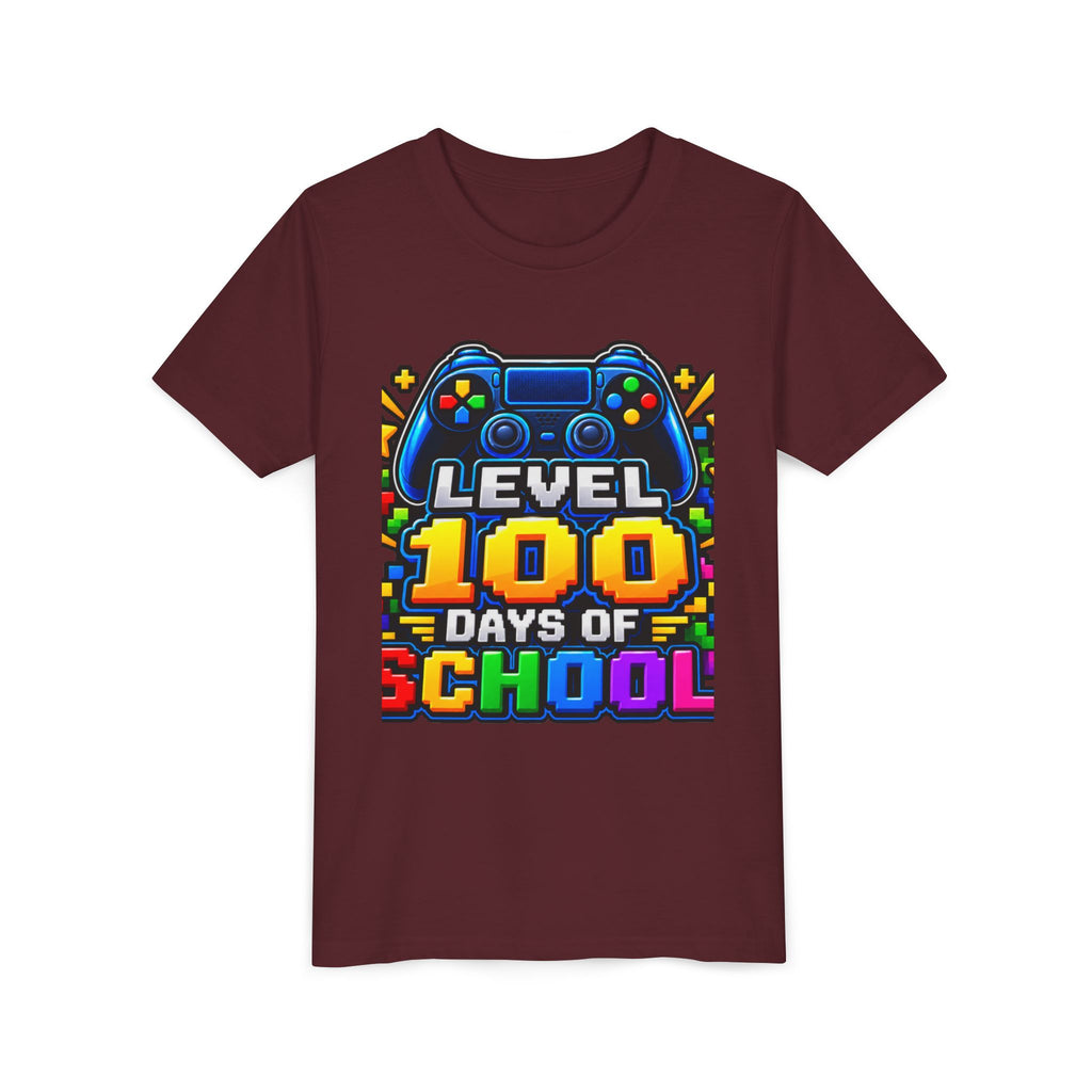 Level 100 Days of School Youth Tee — Gamer 100th Day of School Shirt