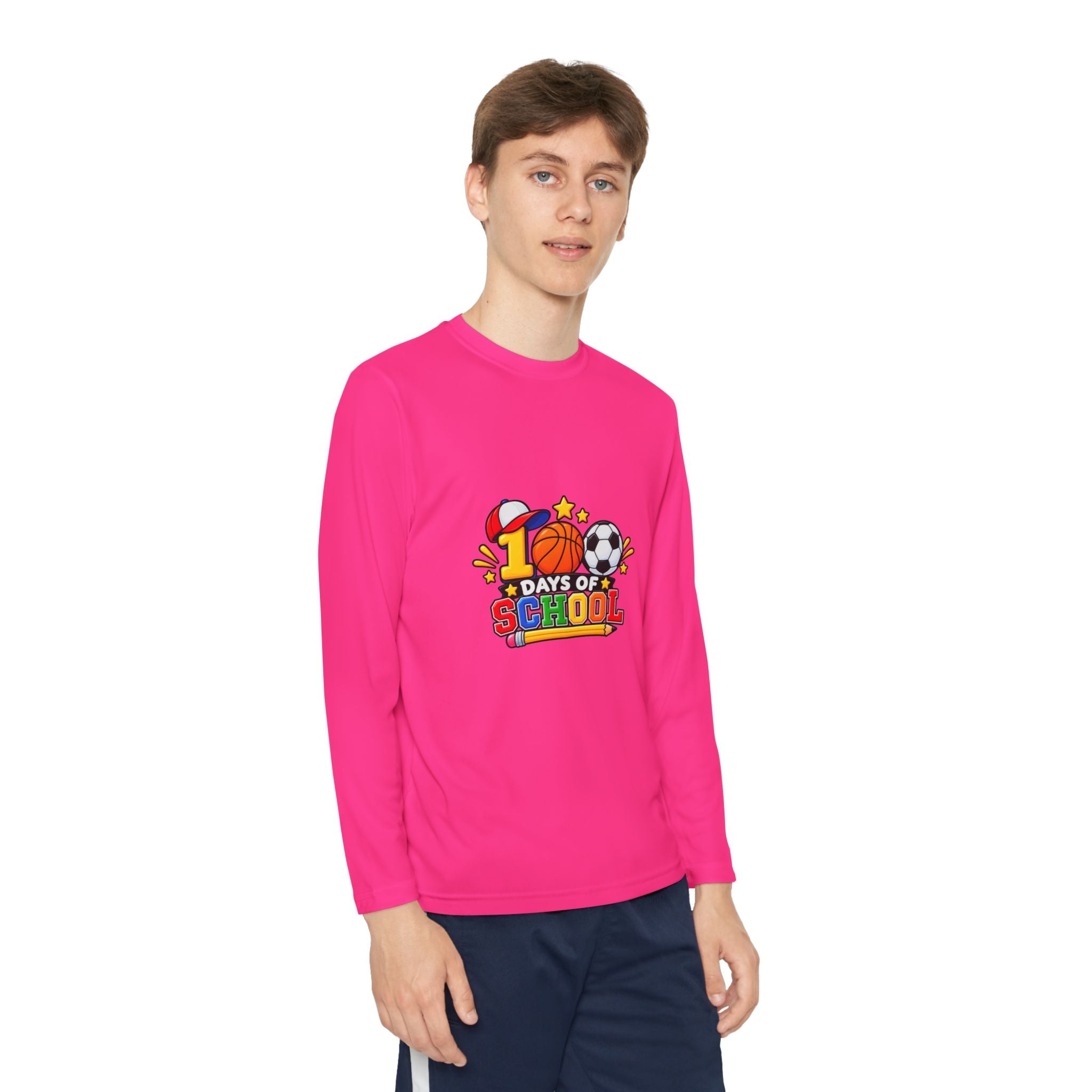 Youth Long Sleeve Tee – "1 Days of School" Sports Back-to-School Shirt