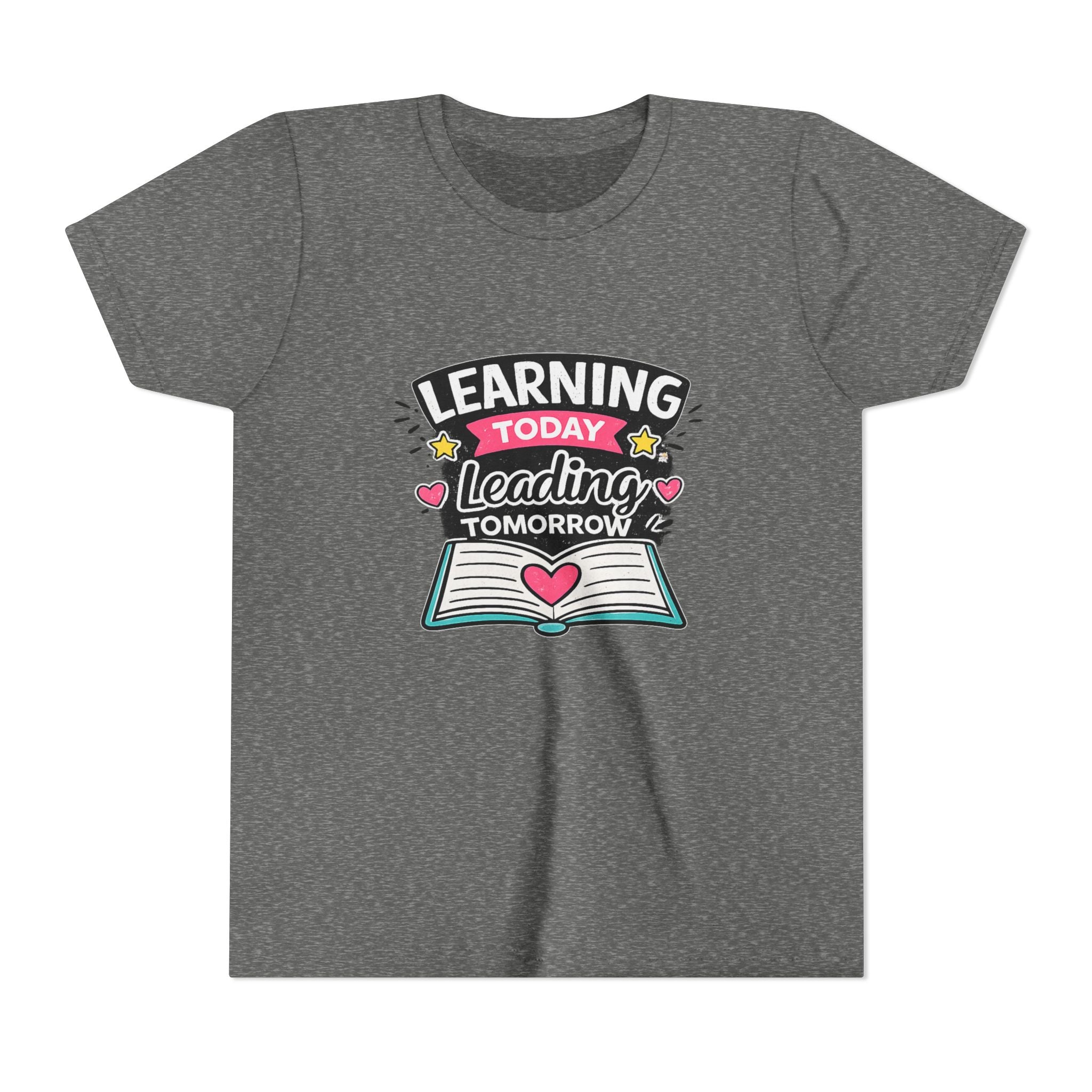 Youth Tee — "Learning Today, Leading Tomorrow" School Kids Graphic T-Shirt
