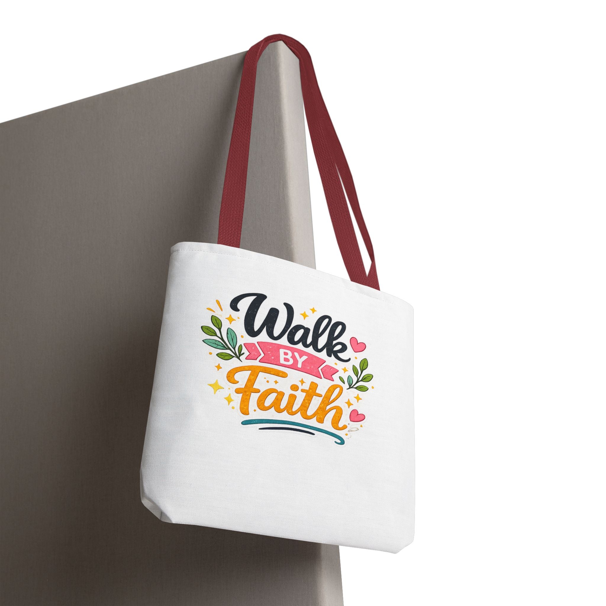 Walk By Faith Tote Bag — Inspirational Christian Canvas Tote, Faith-Based Gift