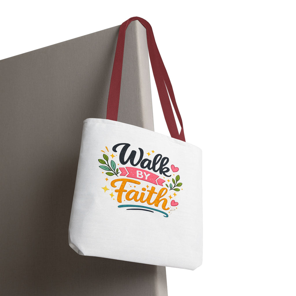 Walk By Faith Tote Bag — Inspirational Christian Canvas Tote, Faith-Based Gift