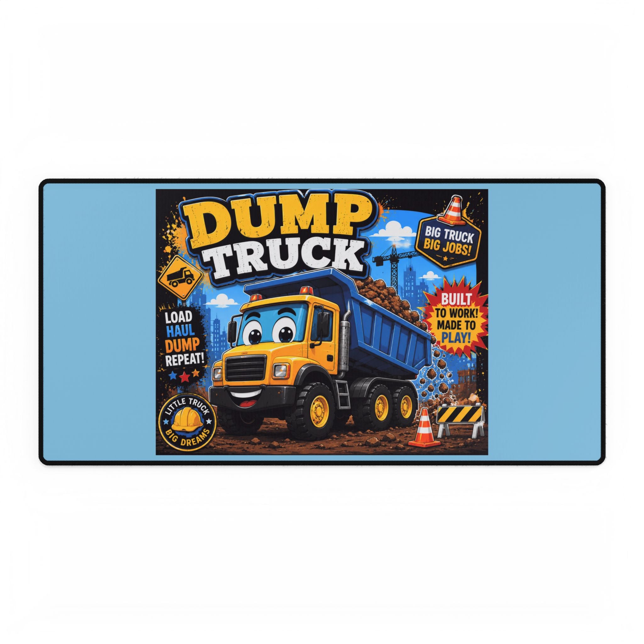 Dump Truck Kids Desk Mat — Construction-Themed Gaming & Study Mouse Pad