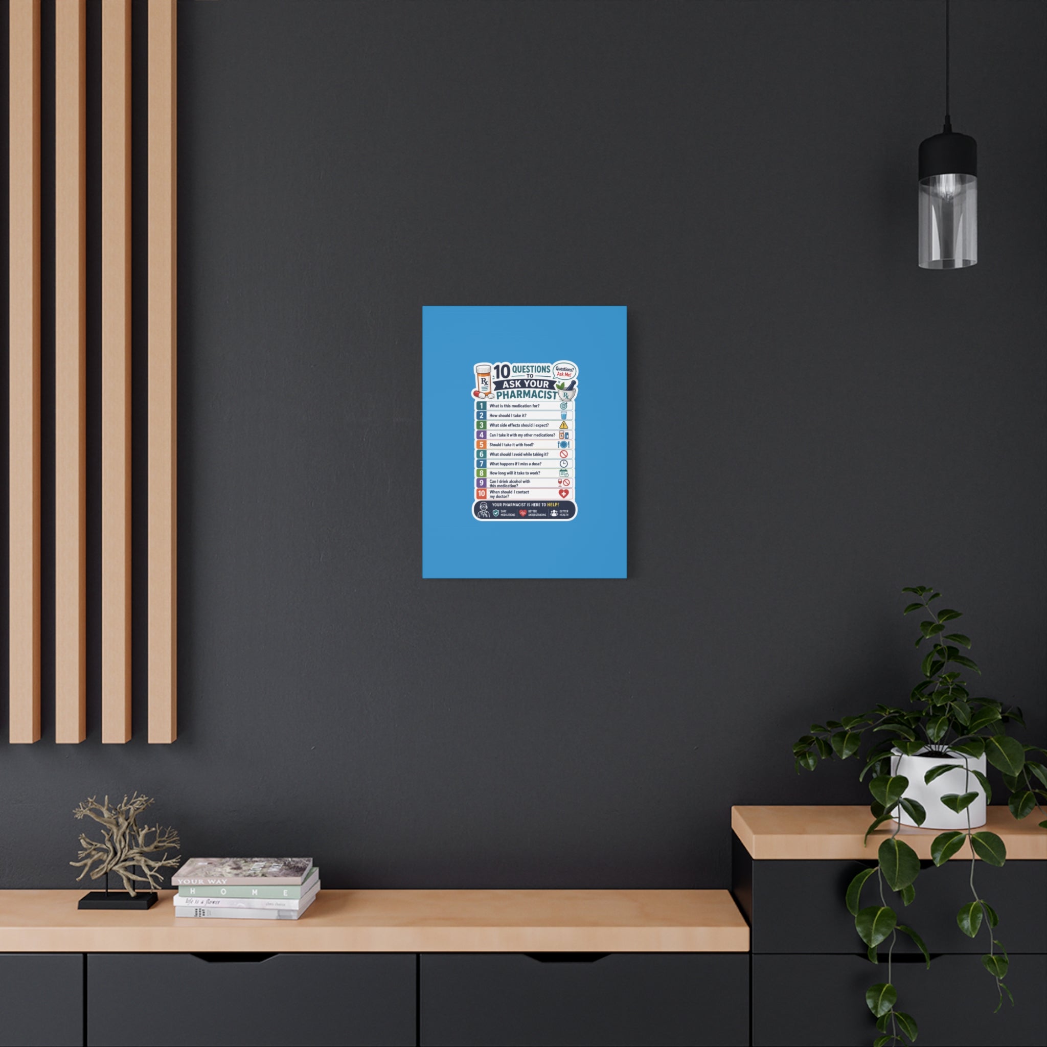 Pharmacist Questions Canvas Print — "10 Questions to Ask Your Pharmacist"