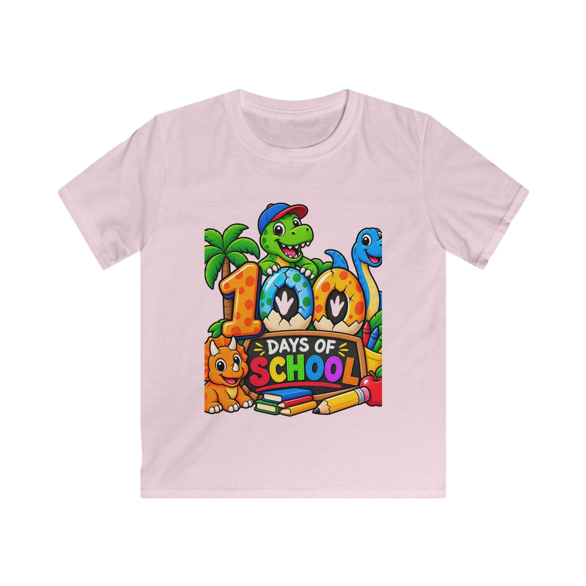 100 Days of School Kids Tee — Cute Dinosaur Celebration Shirt for Preschool & Elementary