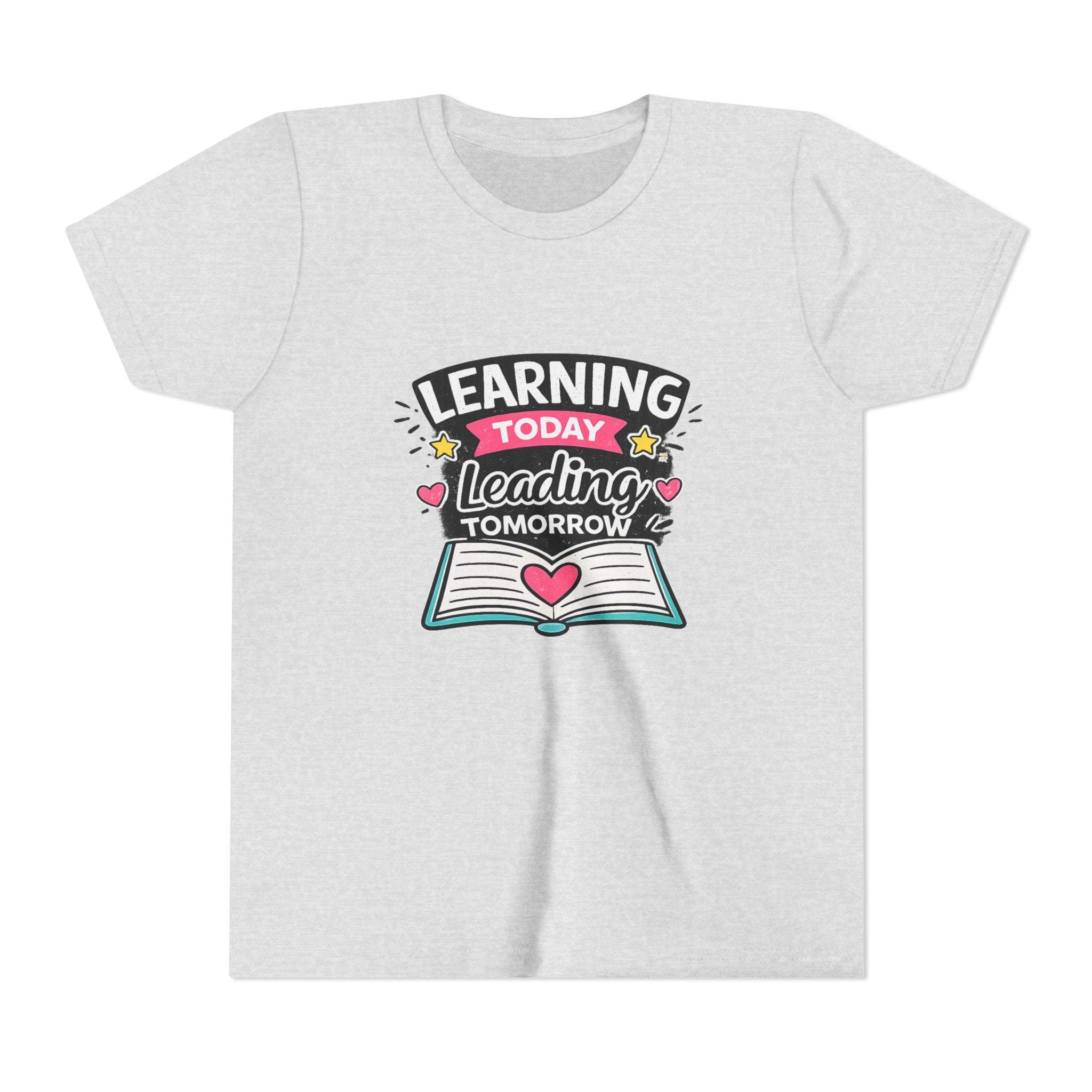 Youth Tee — "Learning Today, Leading Tomorrow" School Kids Graphic T-Shirt