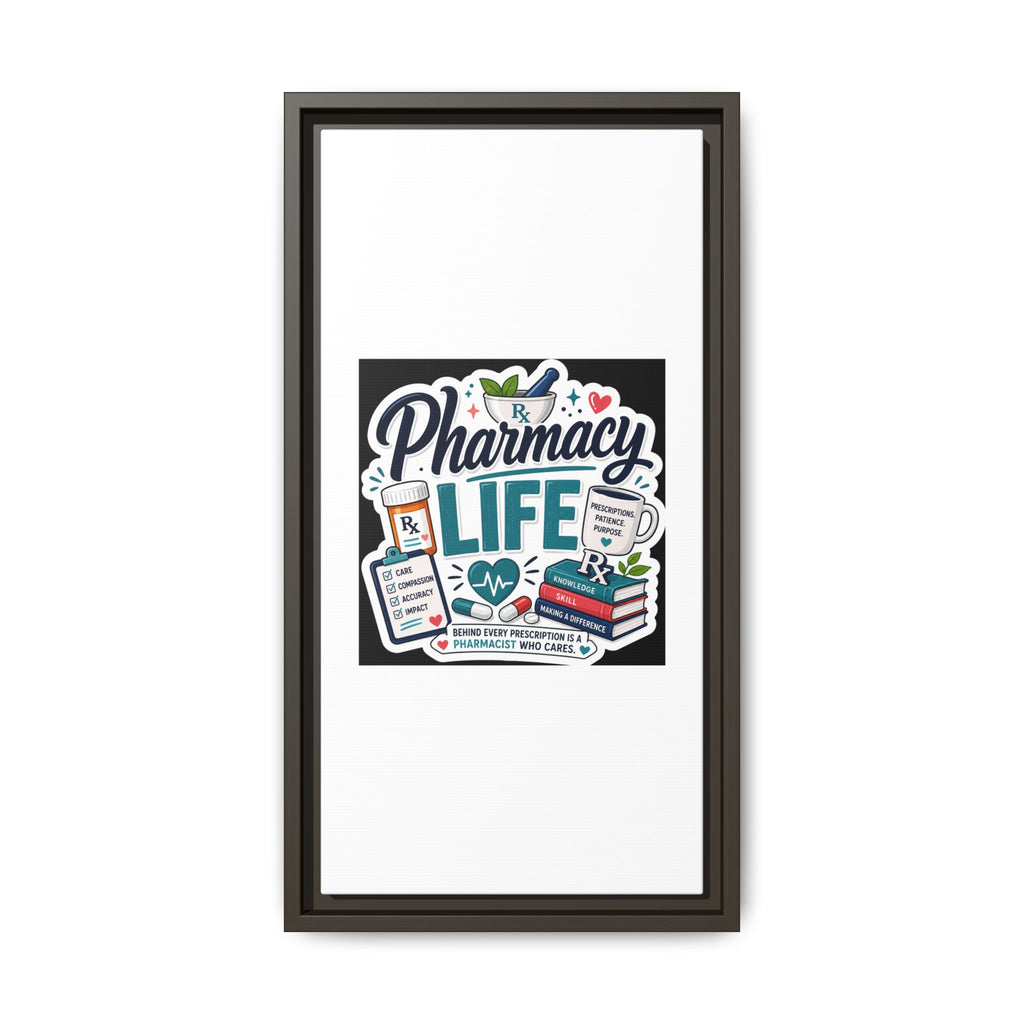 Pharmacy Life Framed Canvas Art — Colorful Pharmacist Wall Decor