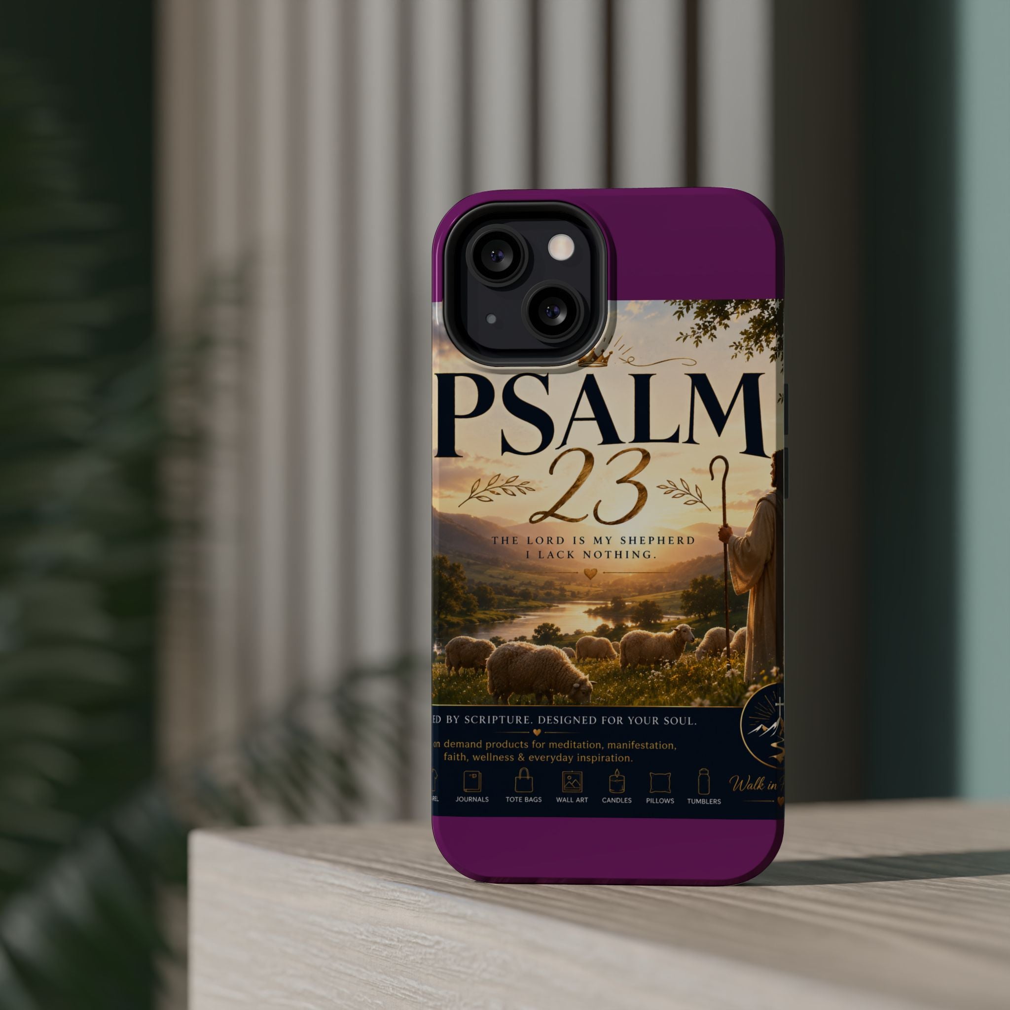 Psalm 23 Phone Case — Magnetic Impact-Resistant Christian iPhone Cover