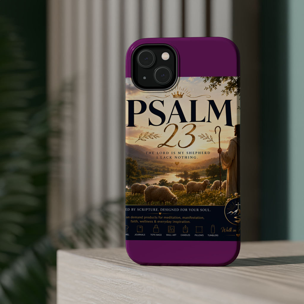 Psalm 23 Phone Case — Magnetic Impact-Resistant Christian iPhone Cover