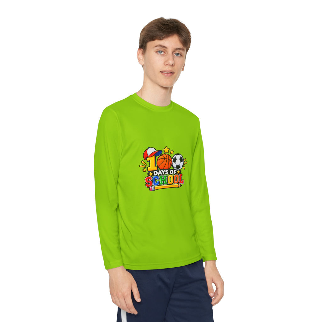 Youth Long Sleeve Tee – "1 Days of School" Sports Back-to-School Shirt