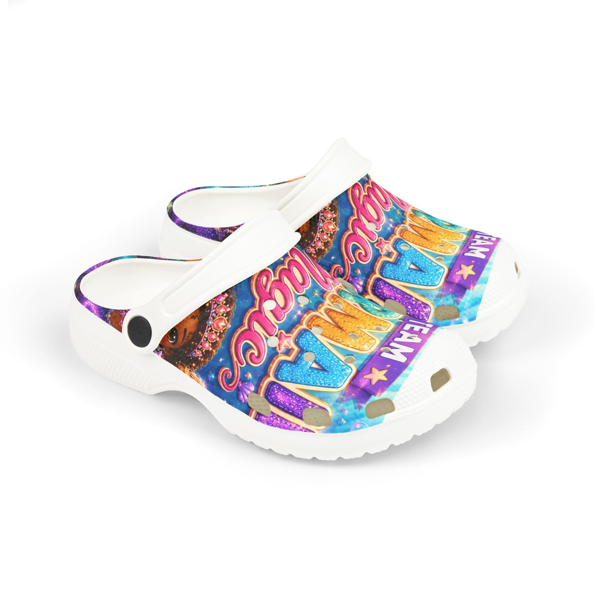 Kids "Team Mermaid Magic" EVA Foam Clogs — Colorful Waterproof Beach Shoes