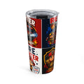 Firefighter 20oz Tumbler — Cute Firefighter Cartoon Travel Mug, Rescue Team Gift