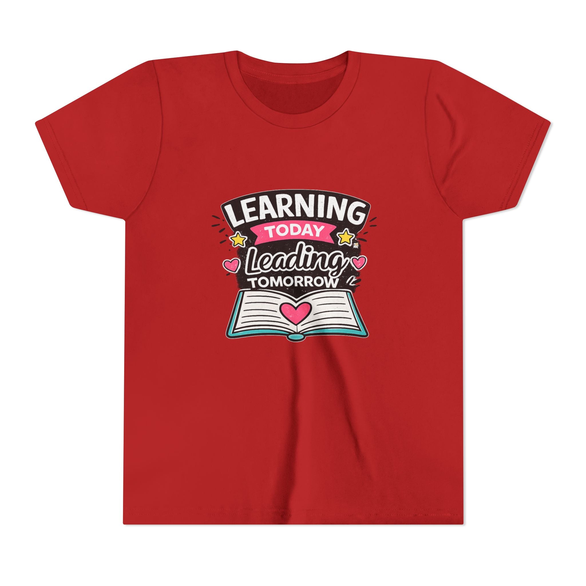 Youth Tee — "Learning Today, Leading Tomorrow" School Kids Graphic T-Shirt
